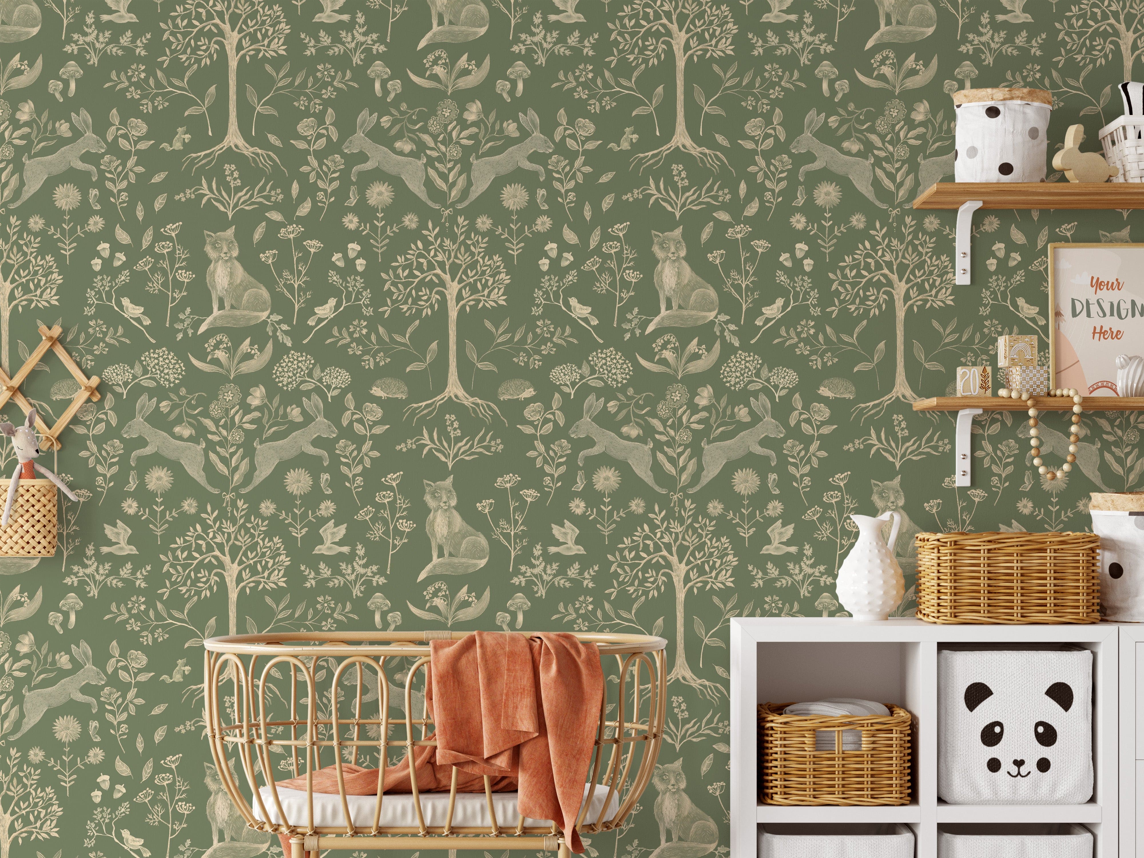wallpaper forest animals green