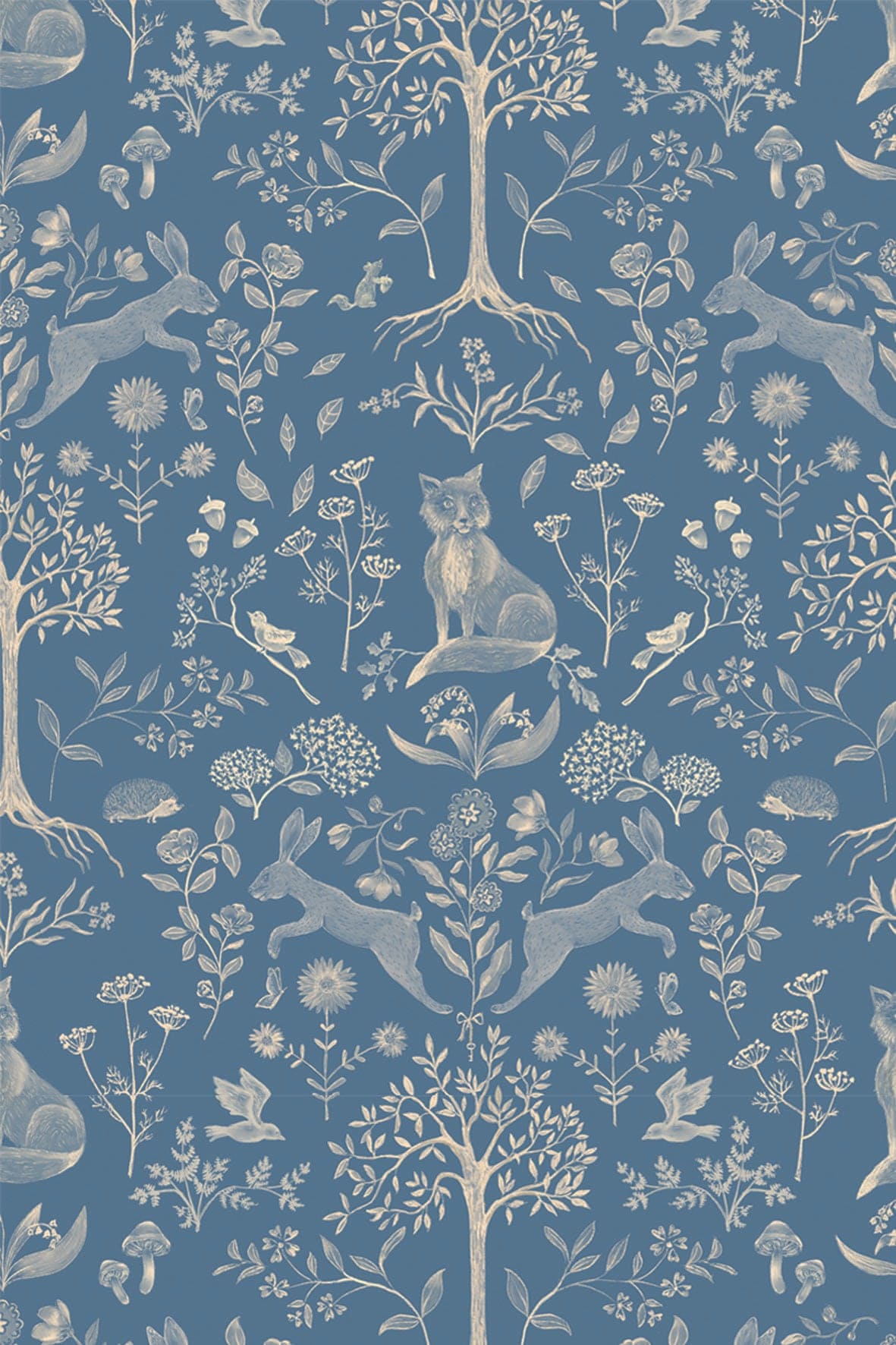 Children's wallpaper forest animals blue nursery kids decoration room wallpapers