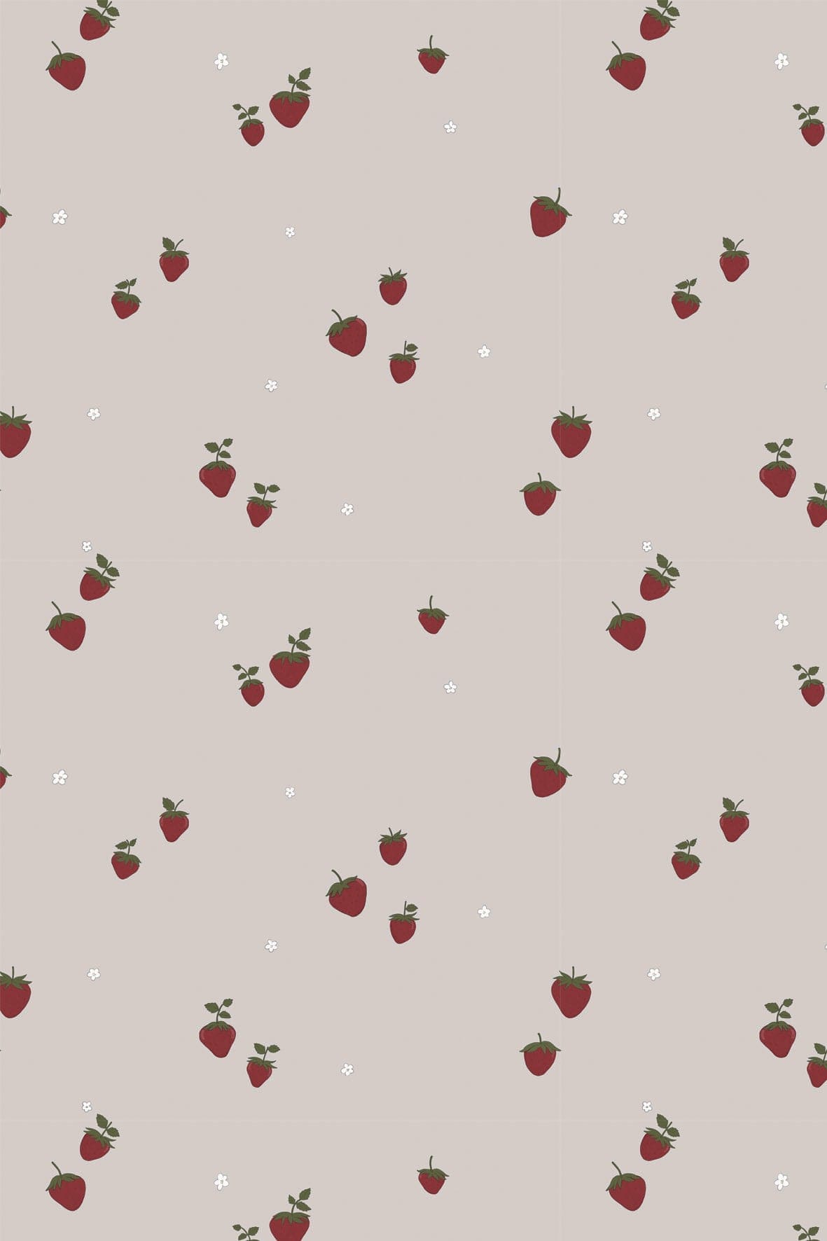 Nursery wallpaper, kids decor with strawberries wallpaper for children