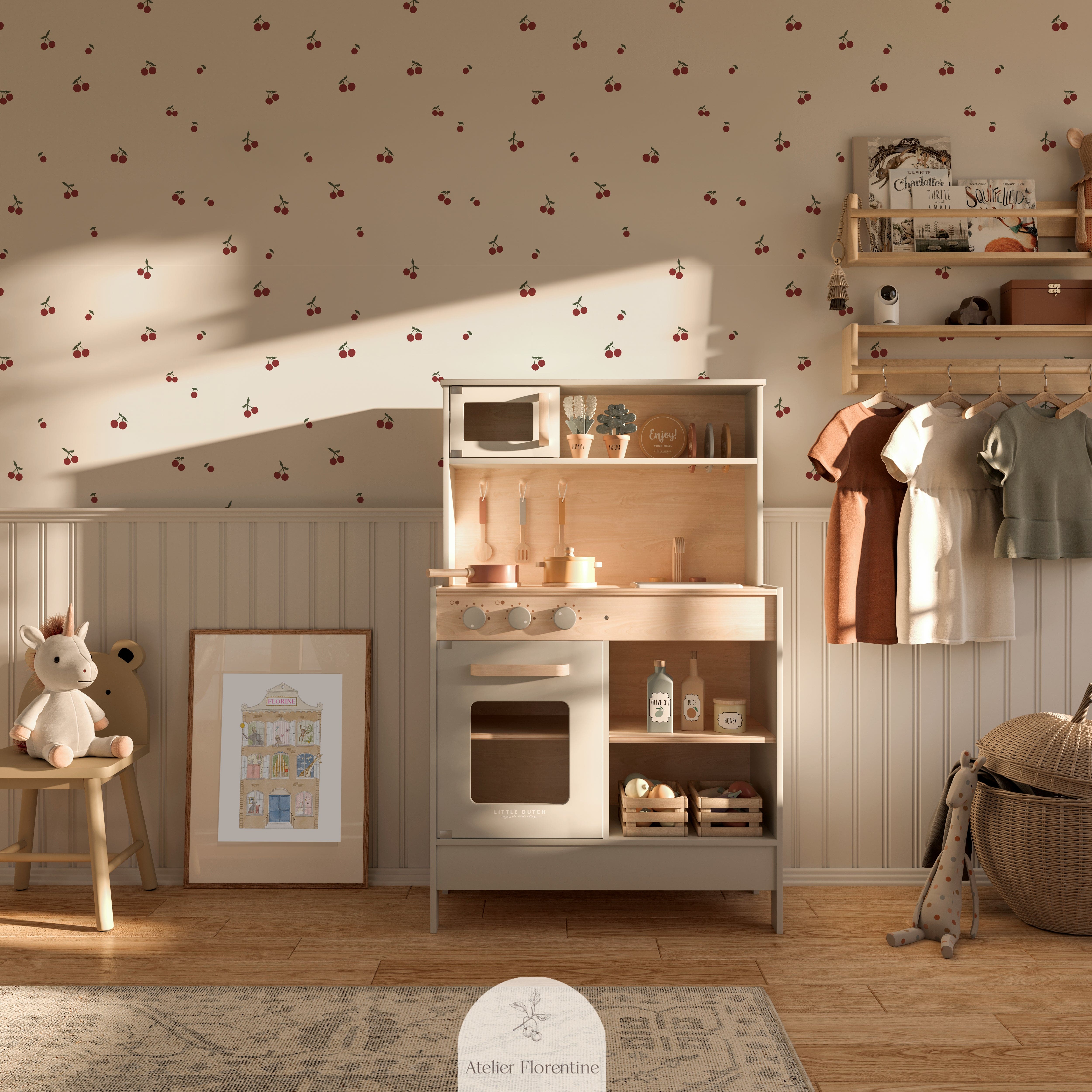 cherry wallpaper children's wallpapers for kids cherries nursery