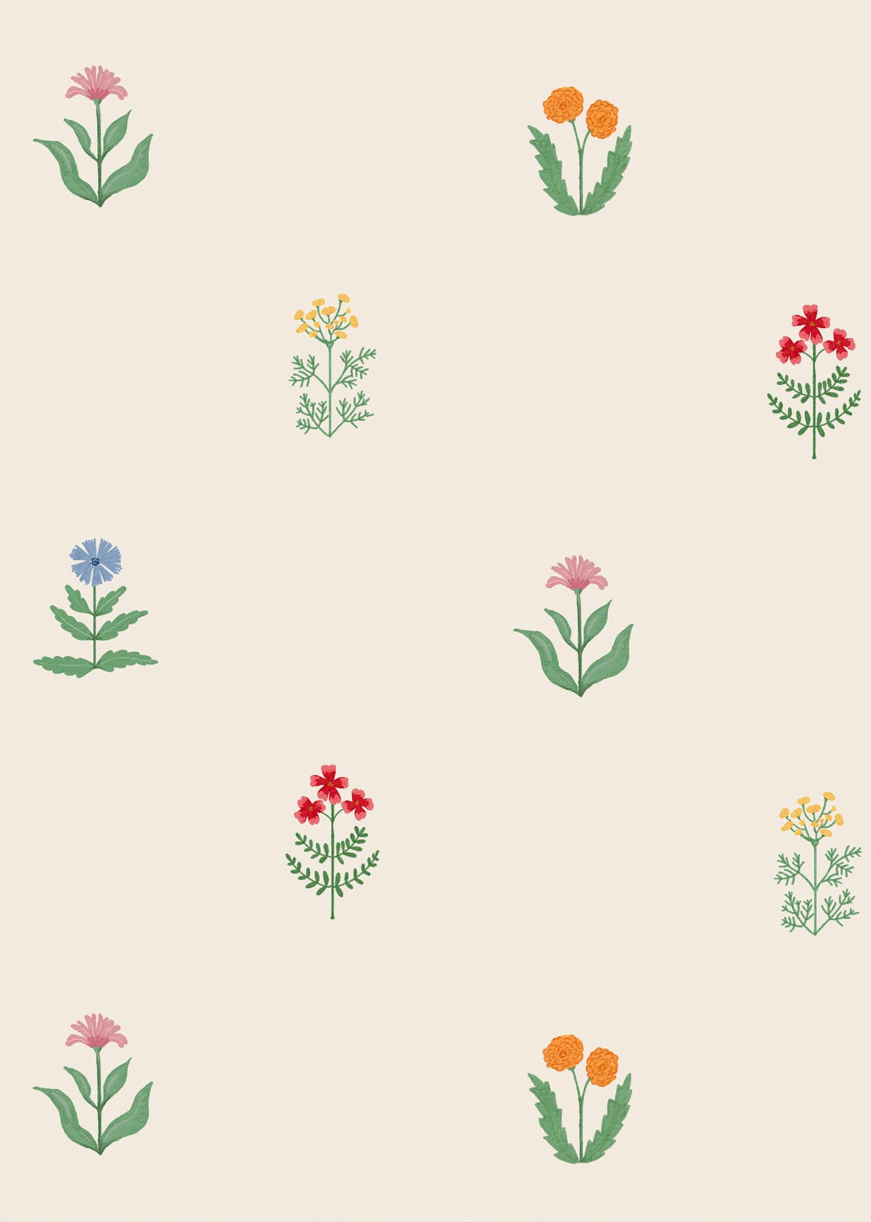 Children's wallpaper flowers, flower wallpapers nursery, kids decoration, peel and stick