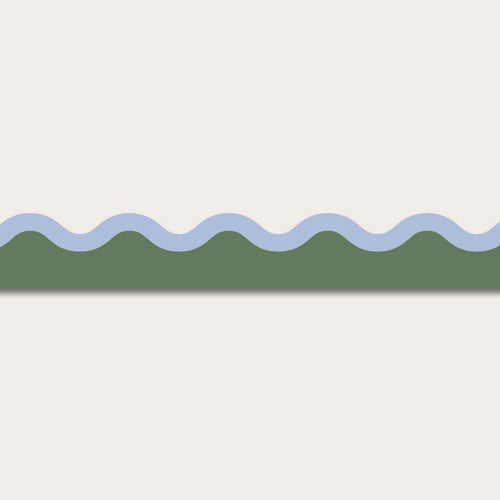 Wallpaper Border Waved - Green & Blue