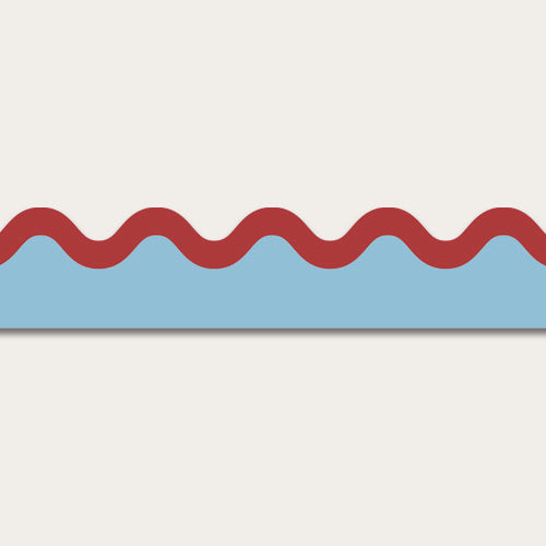 Wallpaper Border Waved - Blue & Red
