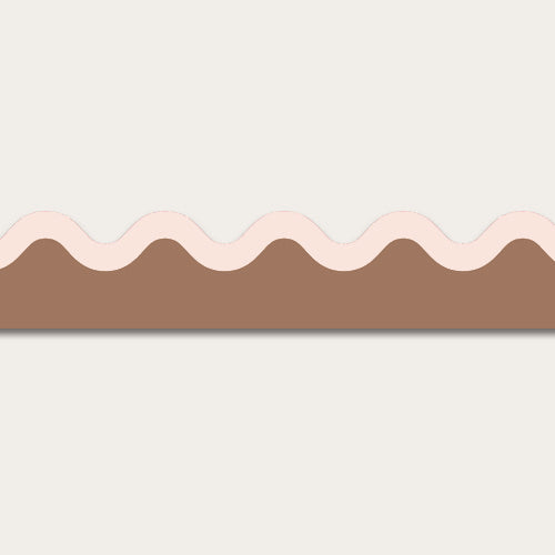 Wallpaper Border Waved - Brown & Powder