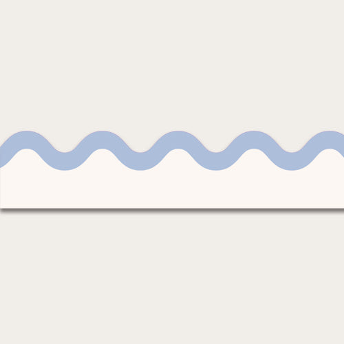 Wallpaper Border Waved - Cream & Baby Blue