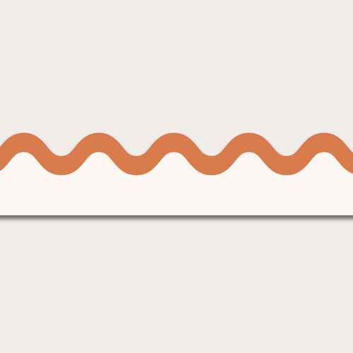 Wallpaper Border Waved - Cream & Orange
