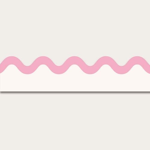 Wallpaper Border Waved - Cream & Pink