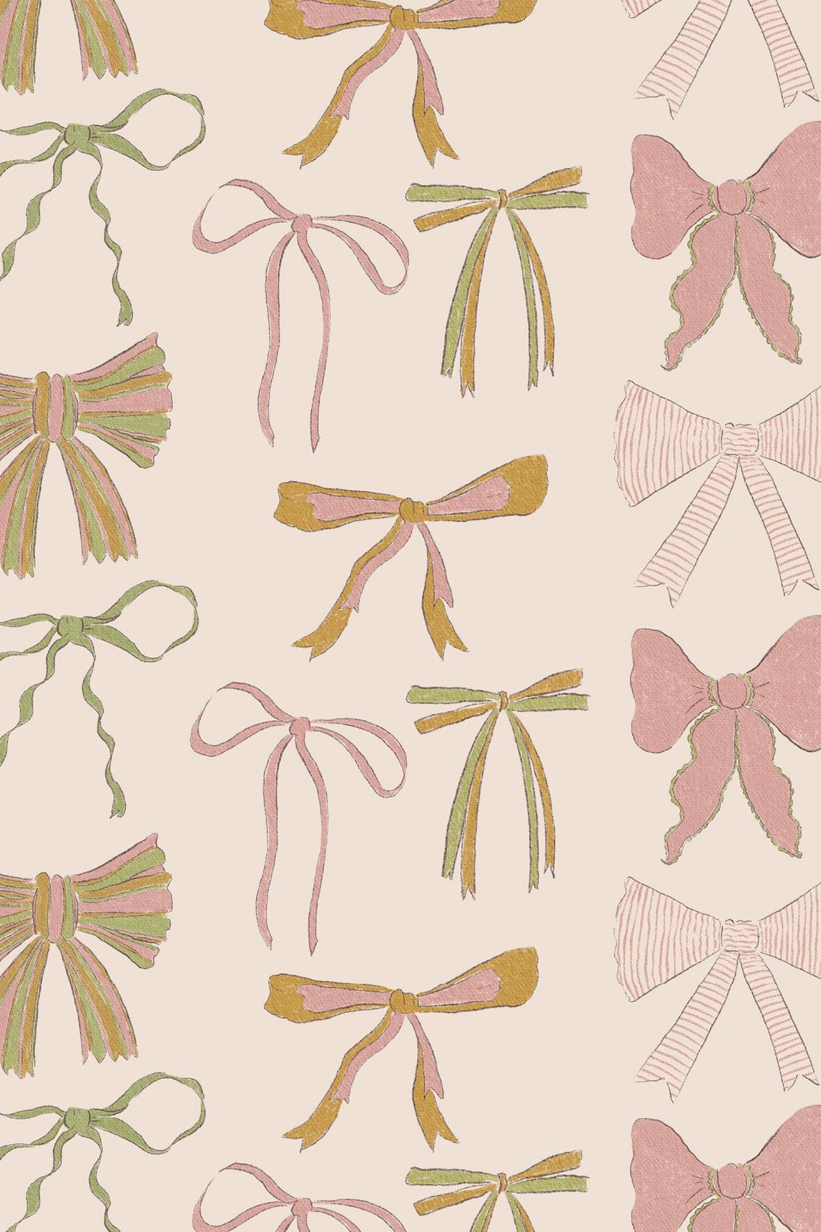 Children's wallpaper big bows pink girls room nursery wallpapers