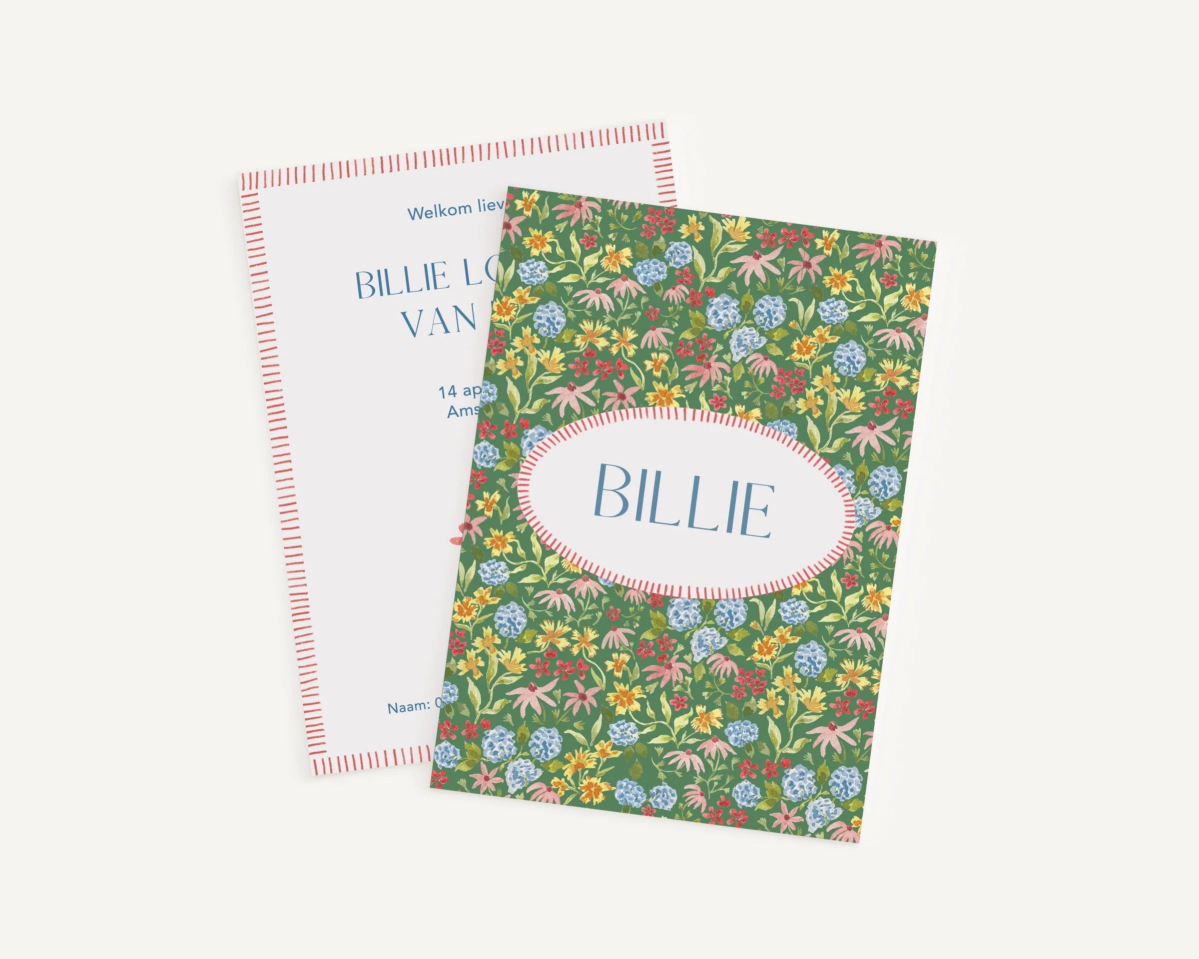 Sample Birth Green Flower Card
