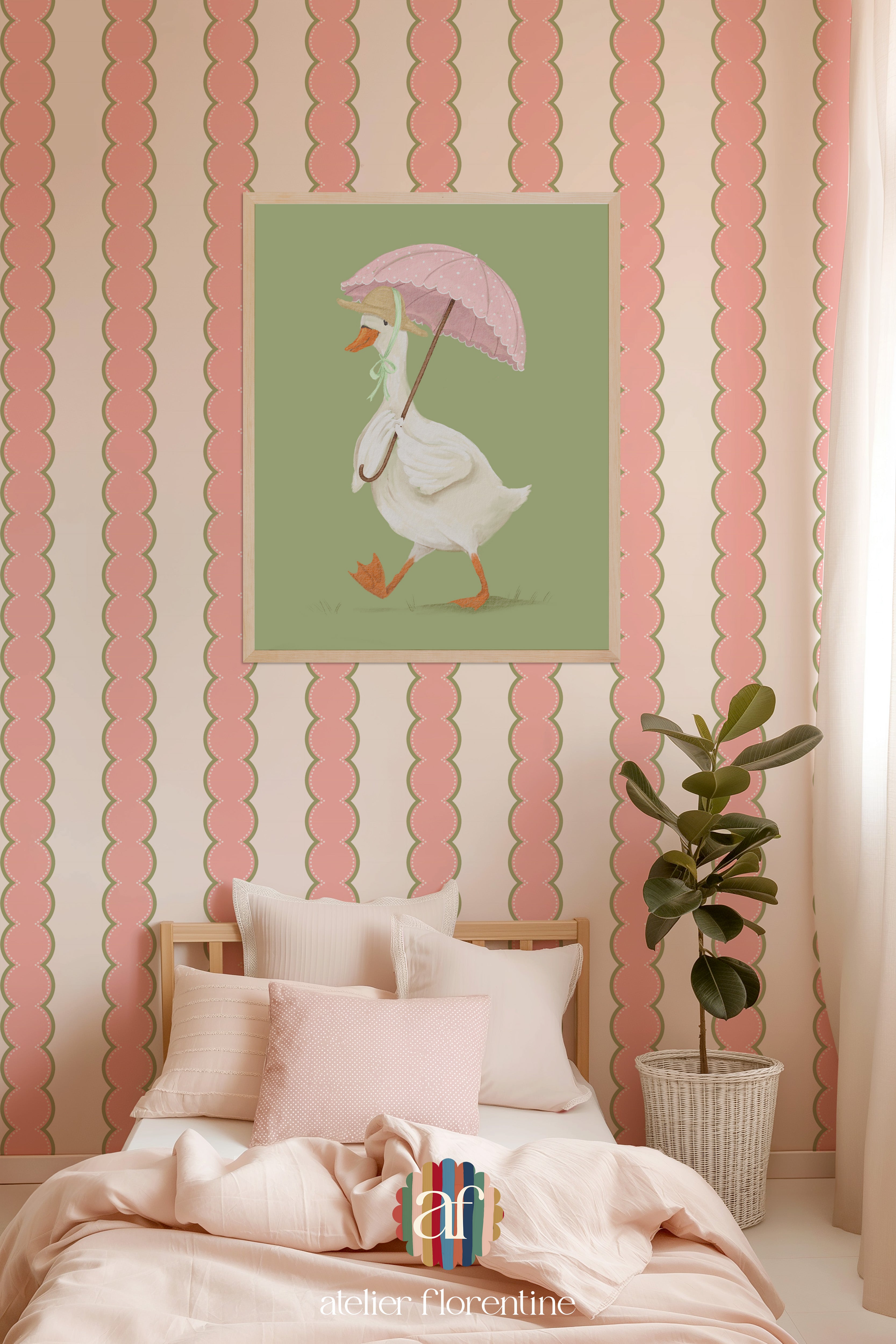 Nursery art prints posters for children duck cute decor kids room
