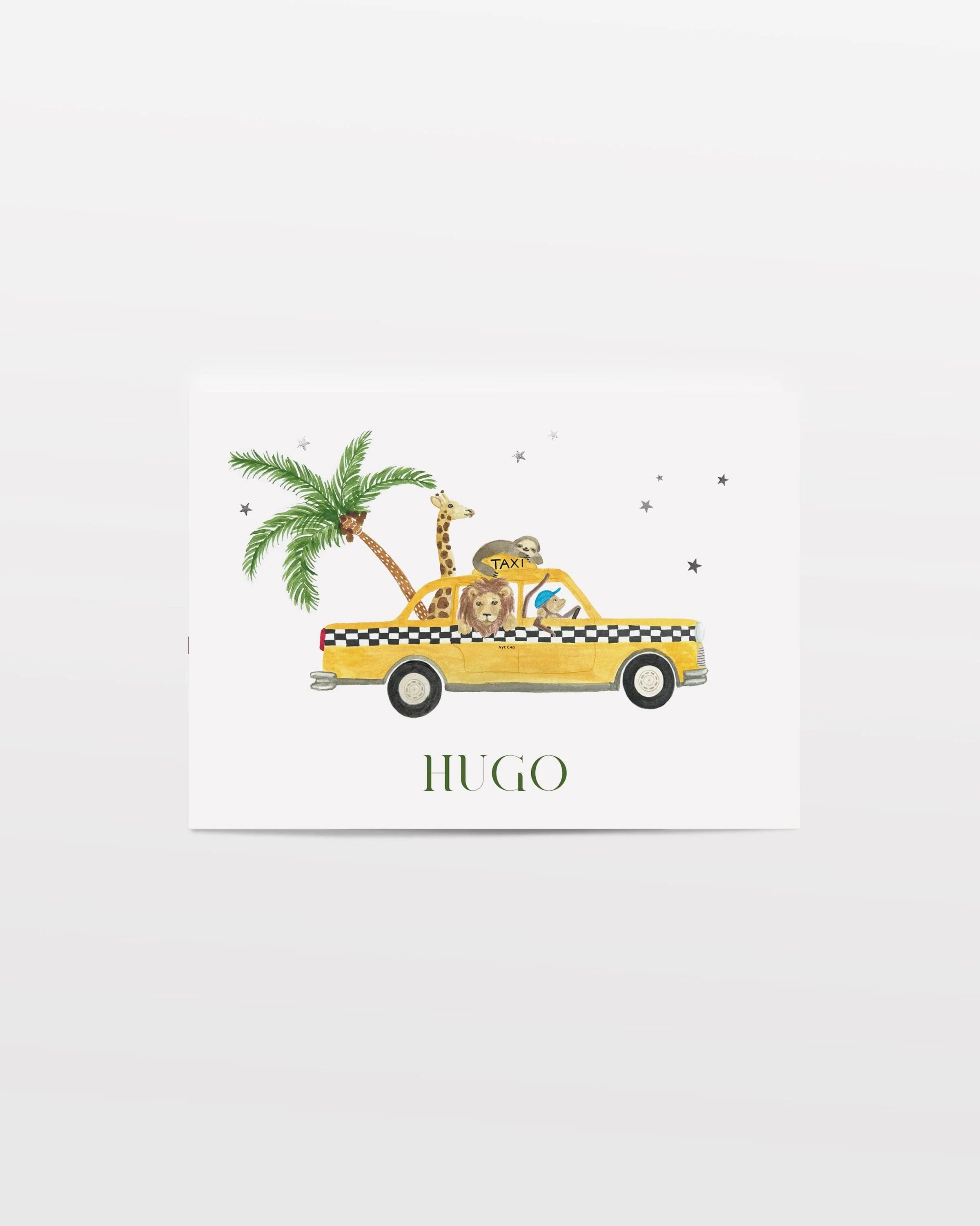 Sample Birth Card Jungle Animals