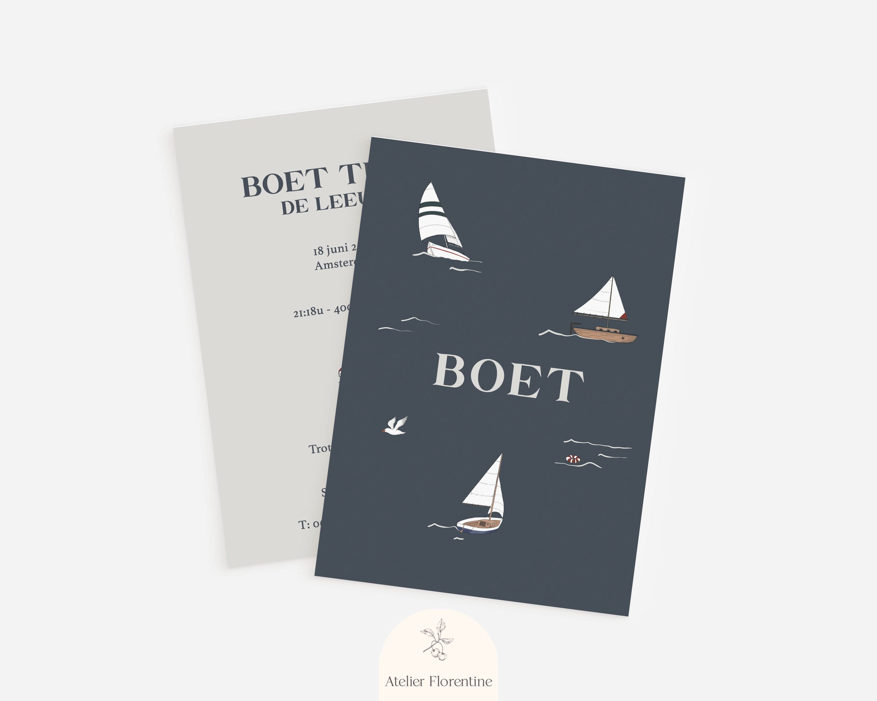 Birth announcement sail boats