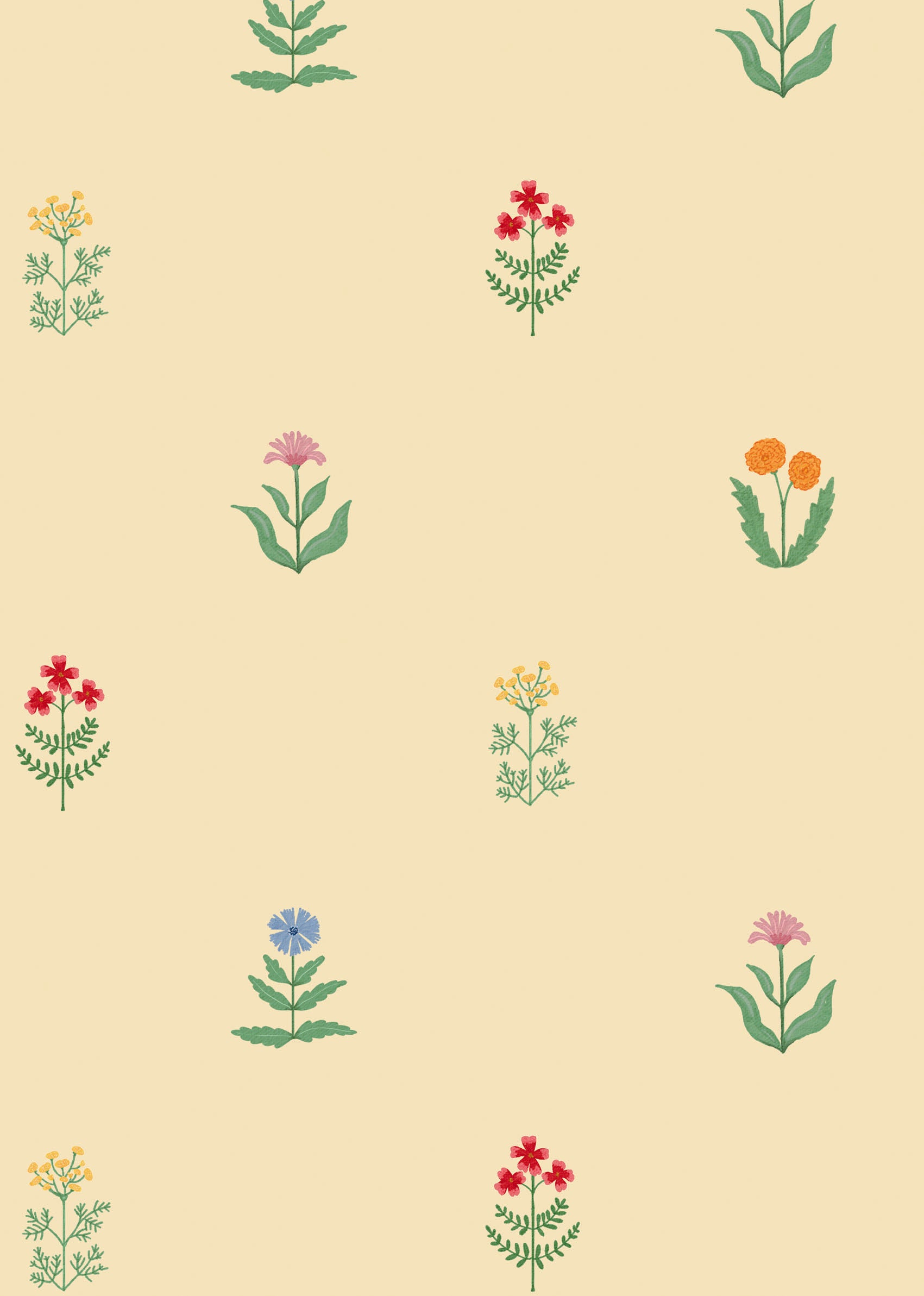 Children's wallpaper flowers, flower wallpapers nursery, kids decoration, peel and stick
