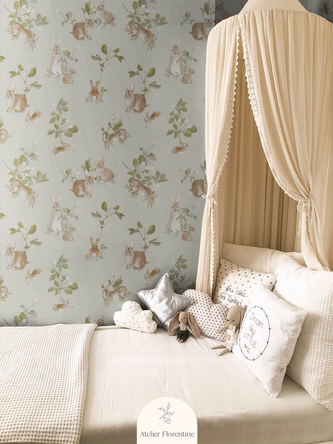 Bunny wallpaper for kids nursery wallpapers children's room decoration