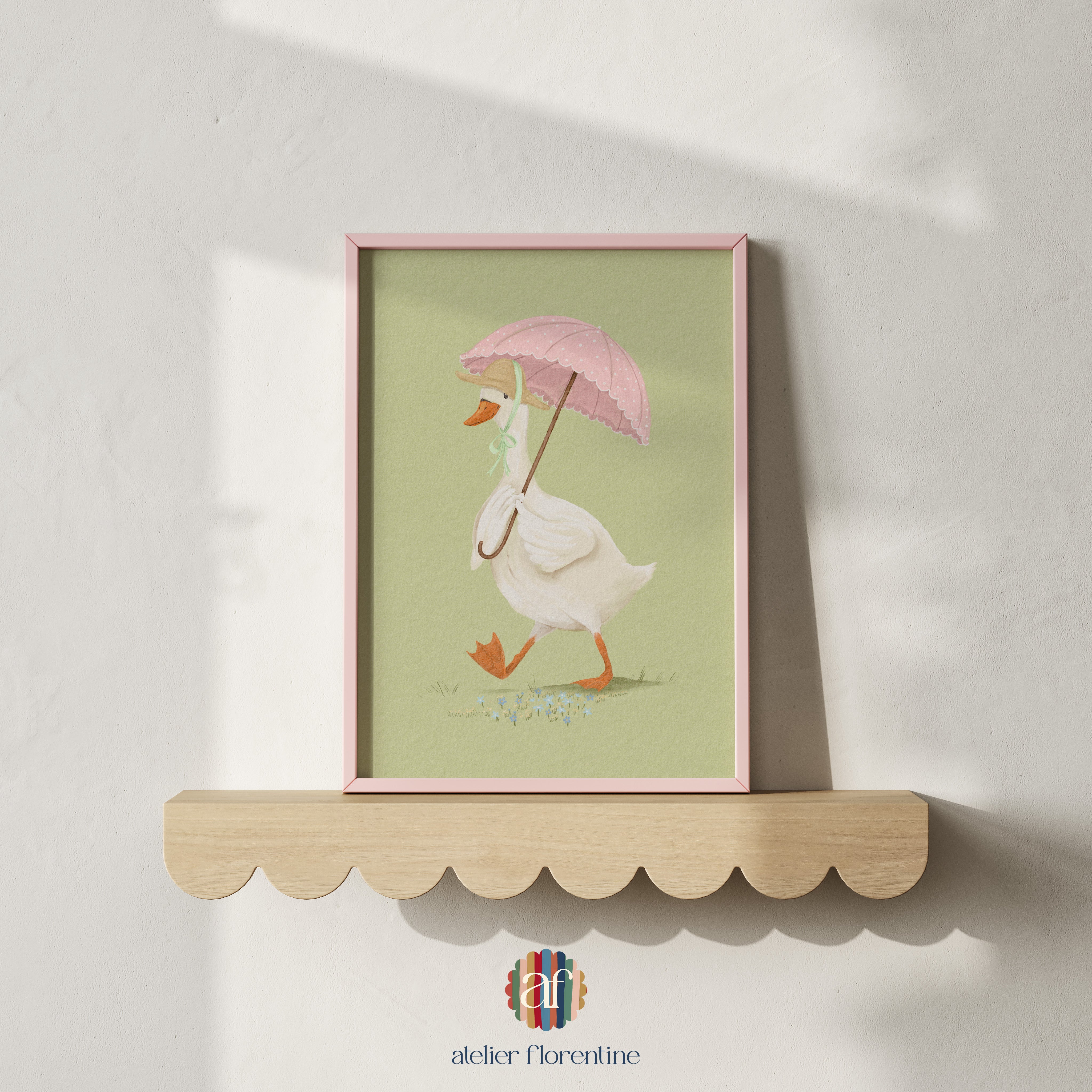 Nursery art prints posters for children duck cute decor kids room