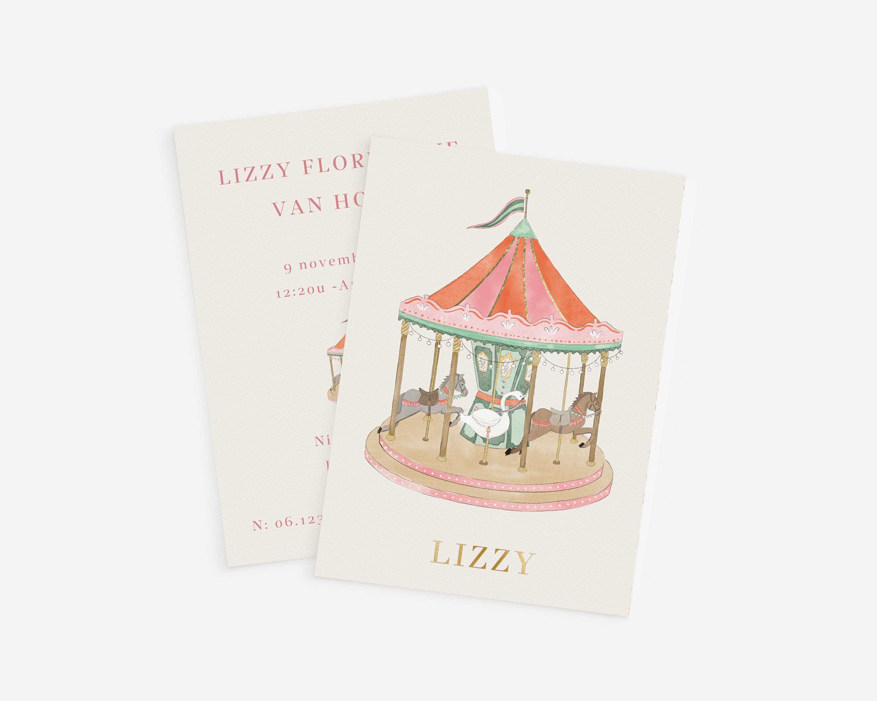 Birth mary-go-round card