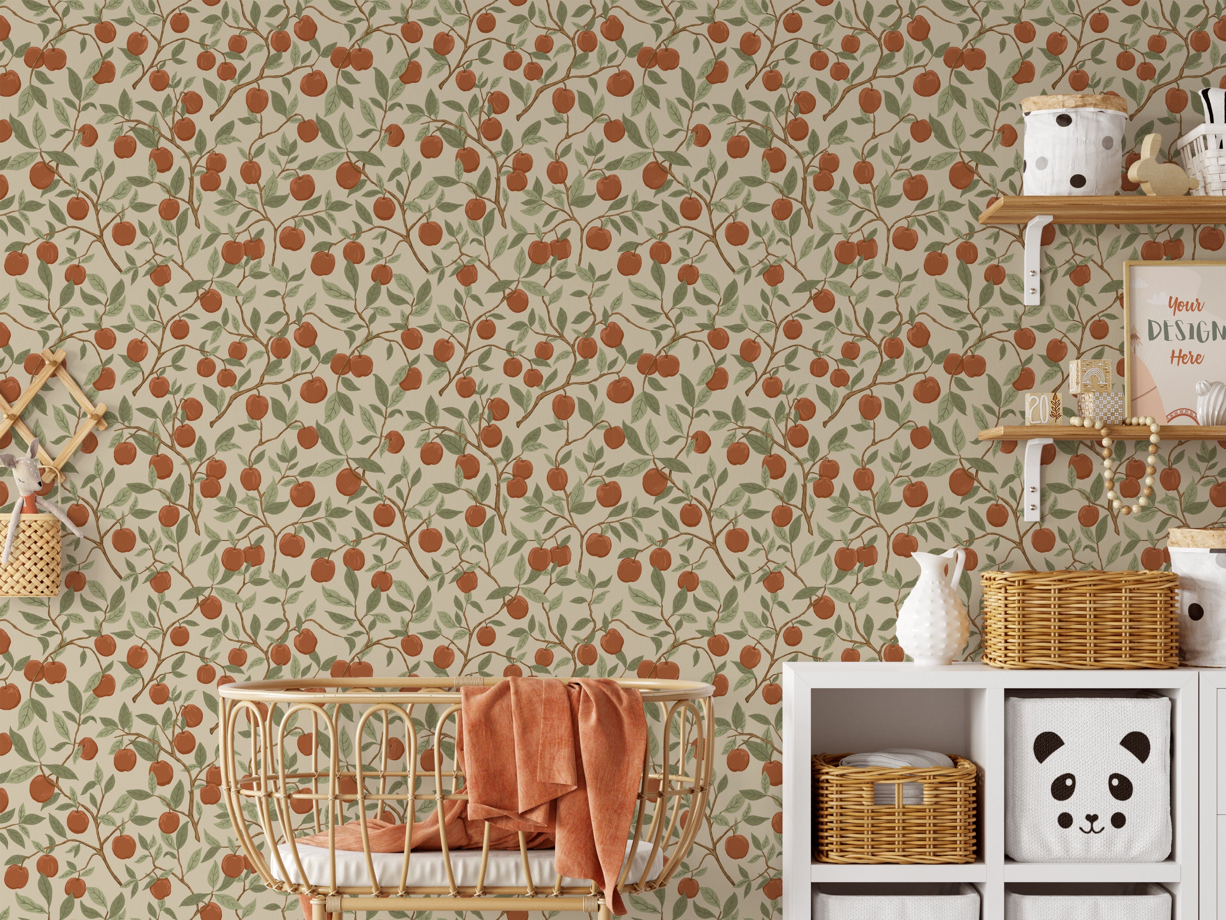 Nursery Wallpaper Apples