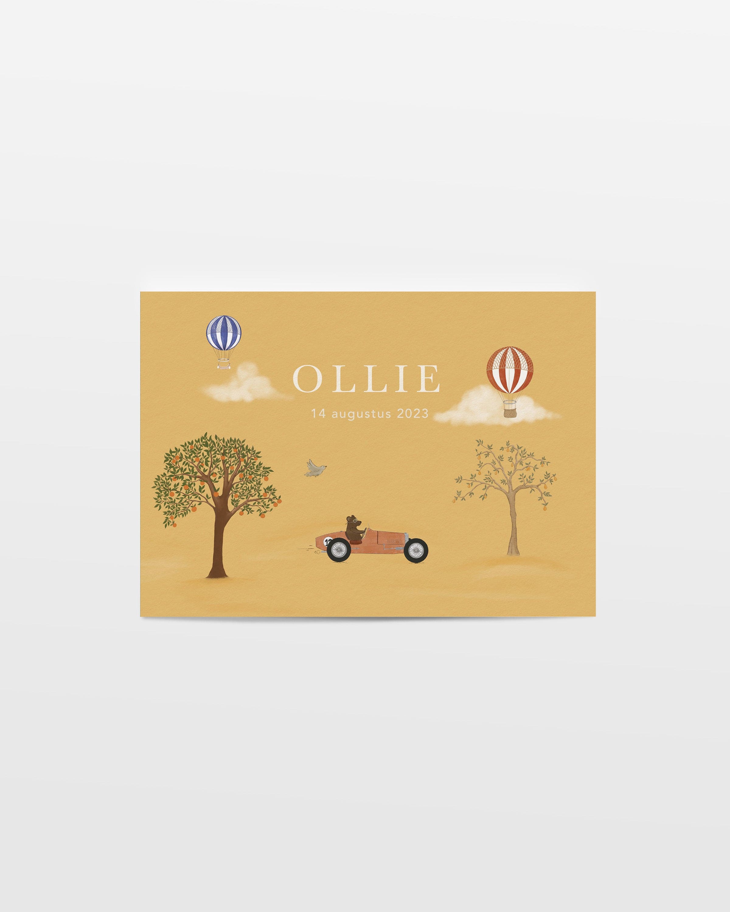 Birth race car card