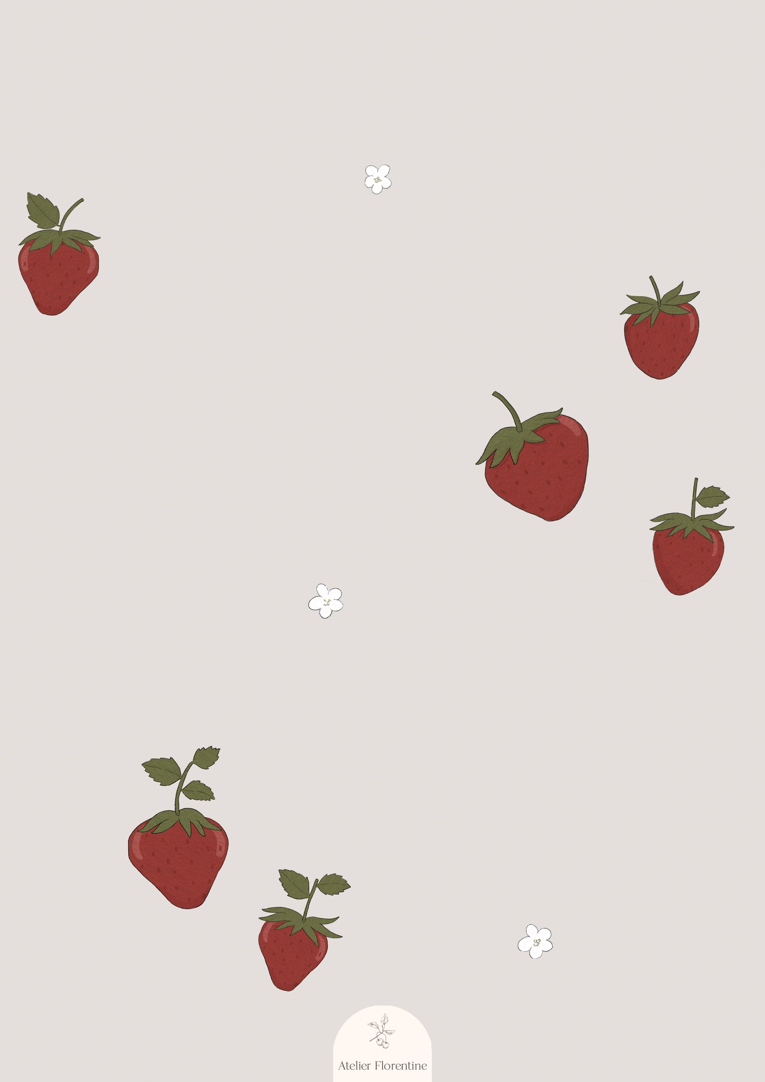 Children's wallpaper, kids decor with strawberries wallpaper for nursery