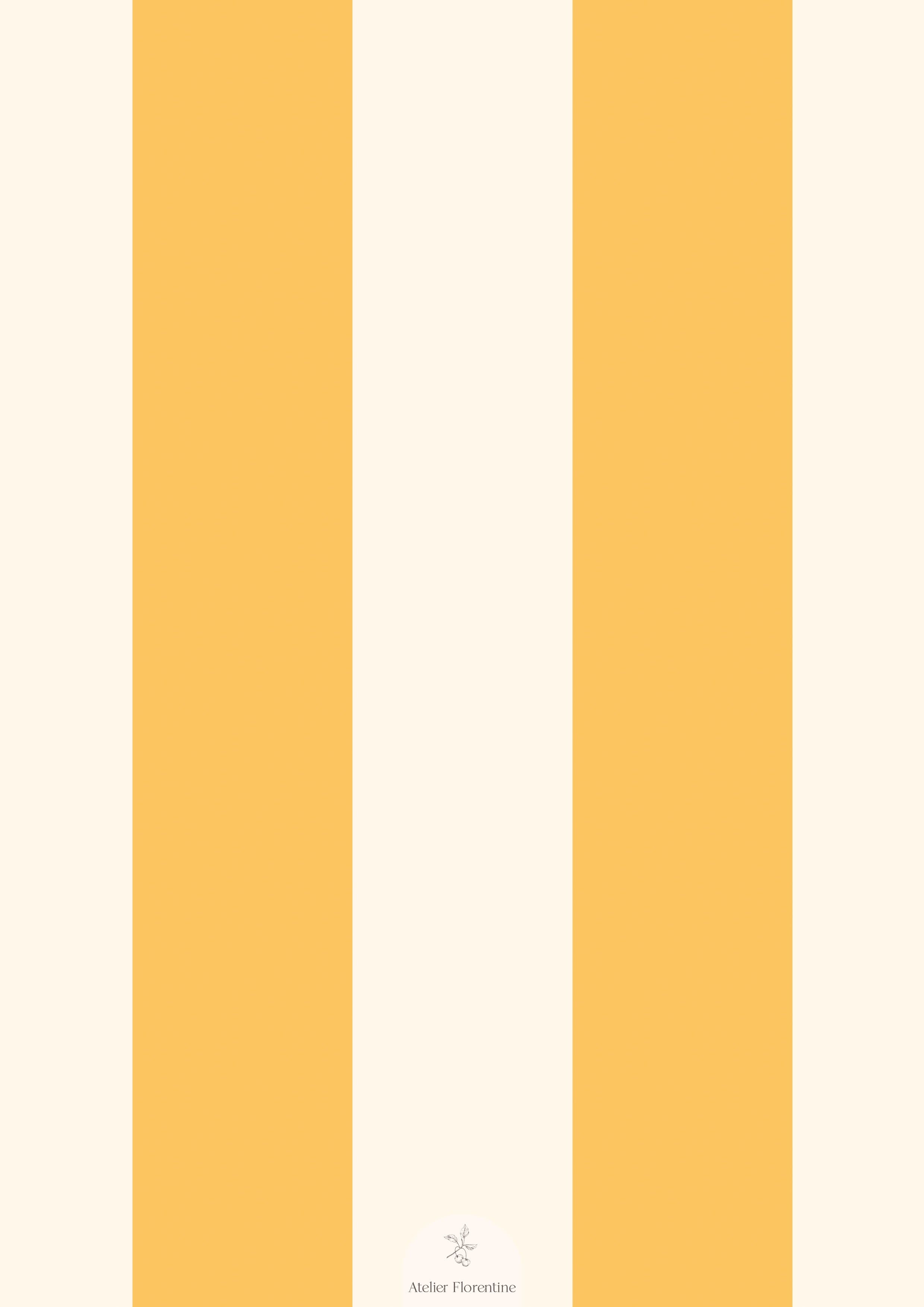 Nursery wallpaper, kids decor with yellow stripes, striped wallpaper for children