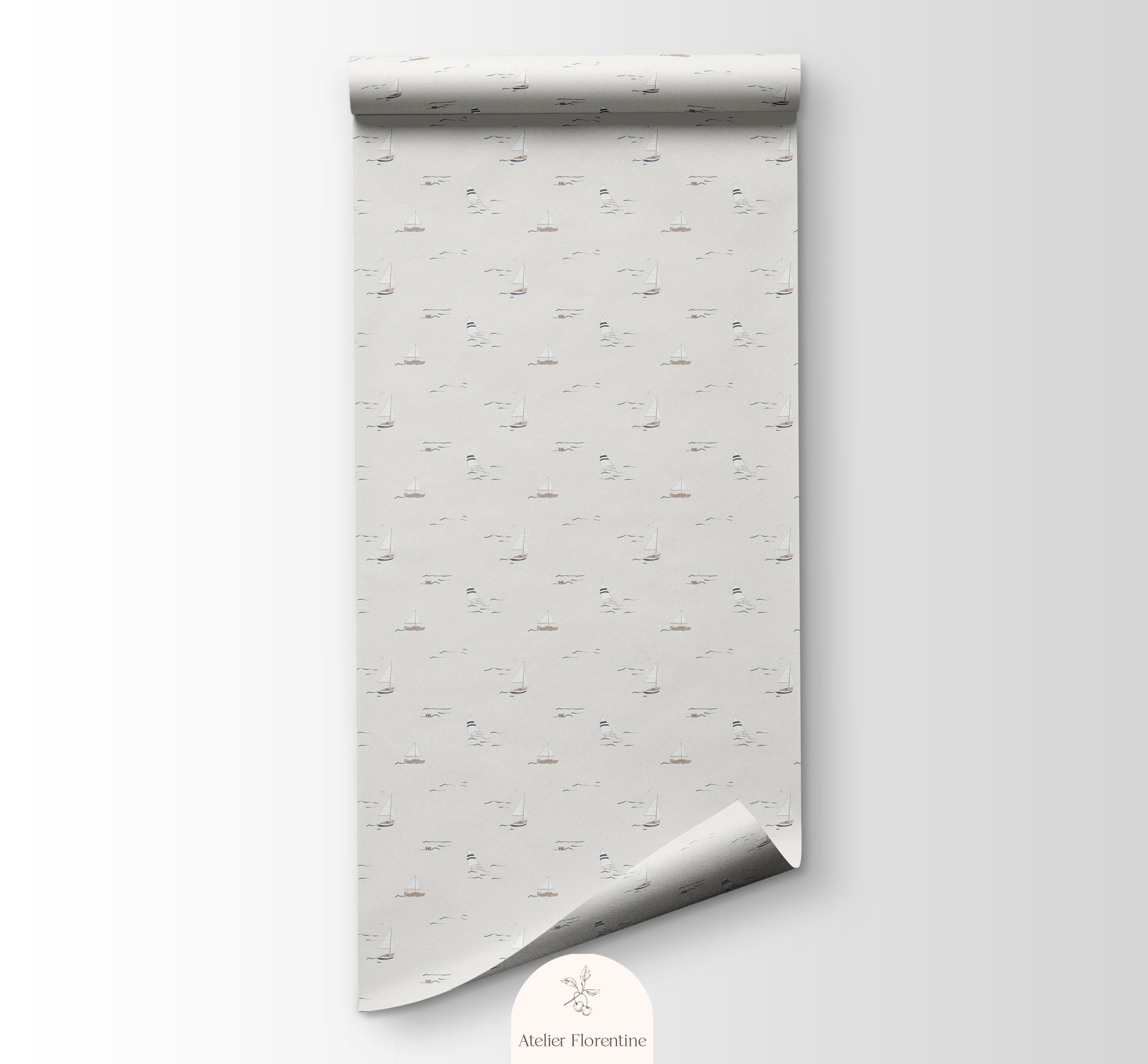 Behang kinderkamer zeilbootjes