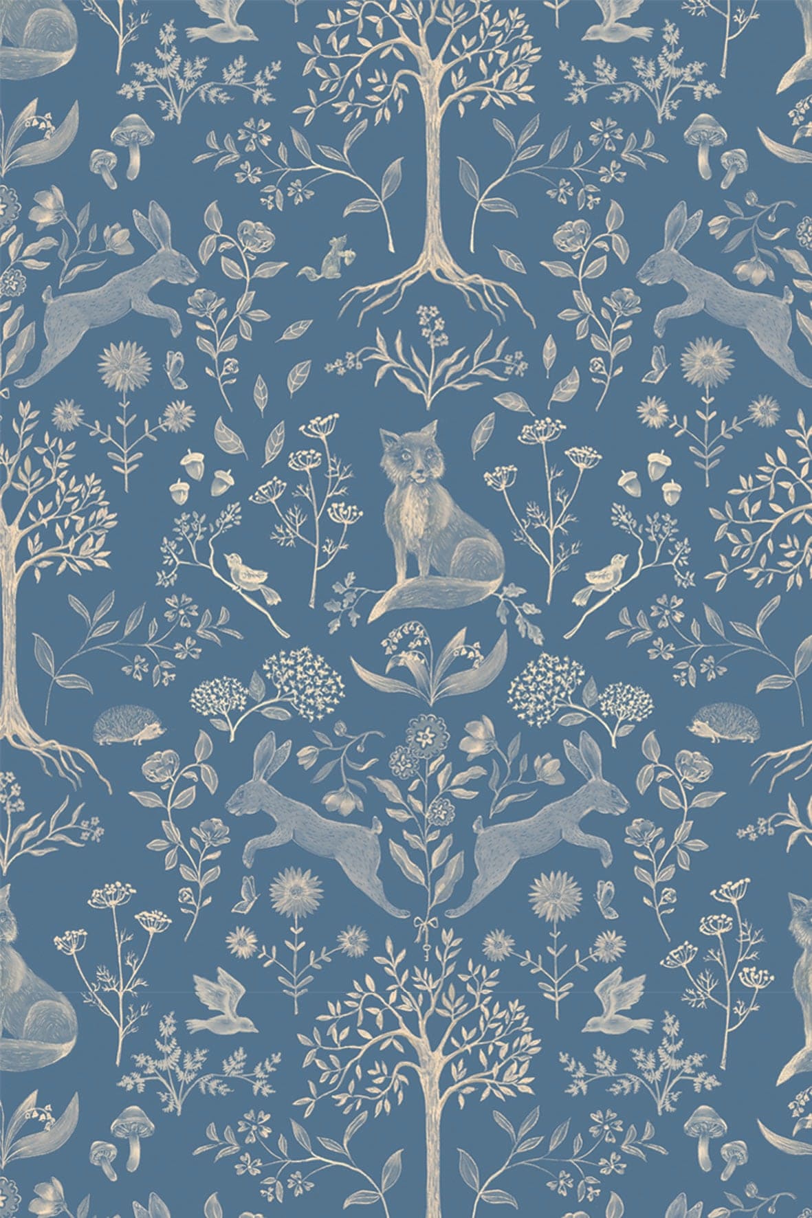 wallpaper forest animals blue