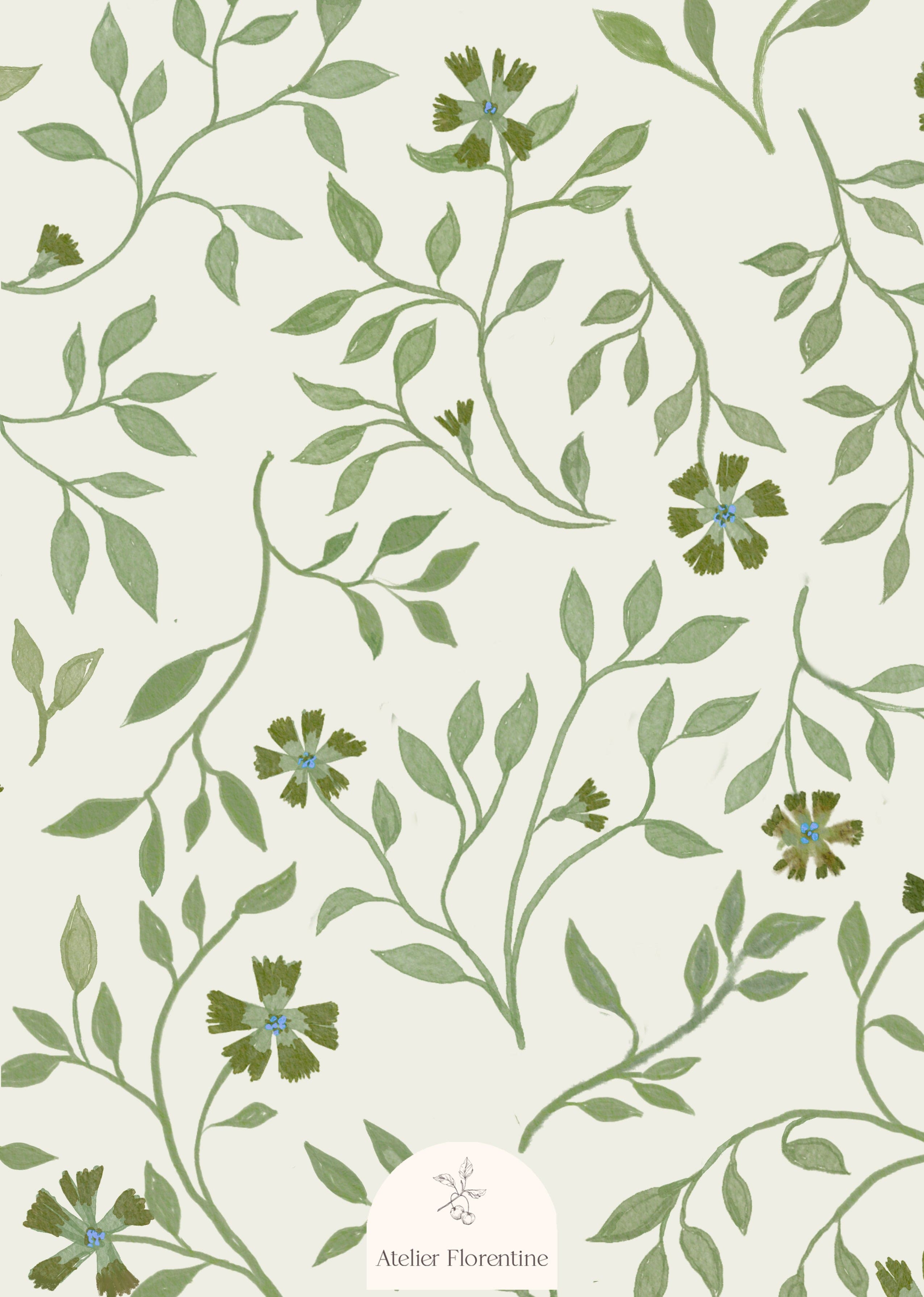 Wallpaper Flowers green