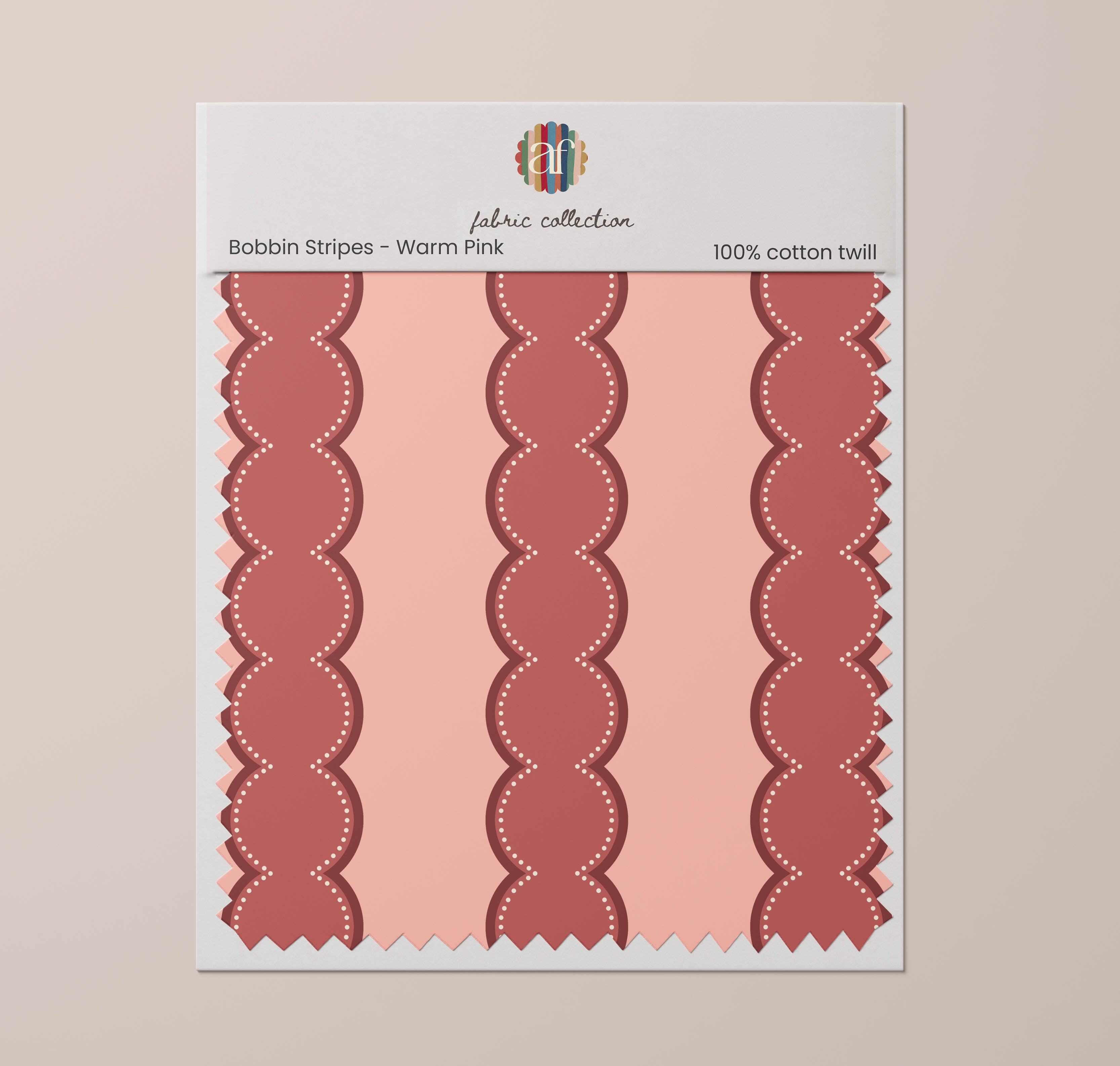 Nursery Fabric - Bobbin Stripes Warm Pink