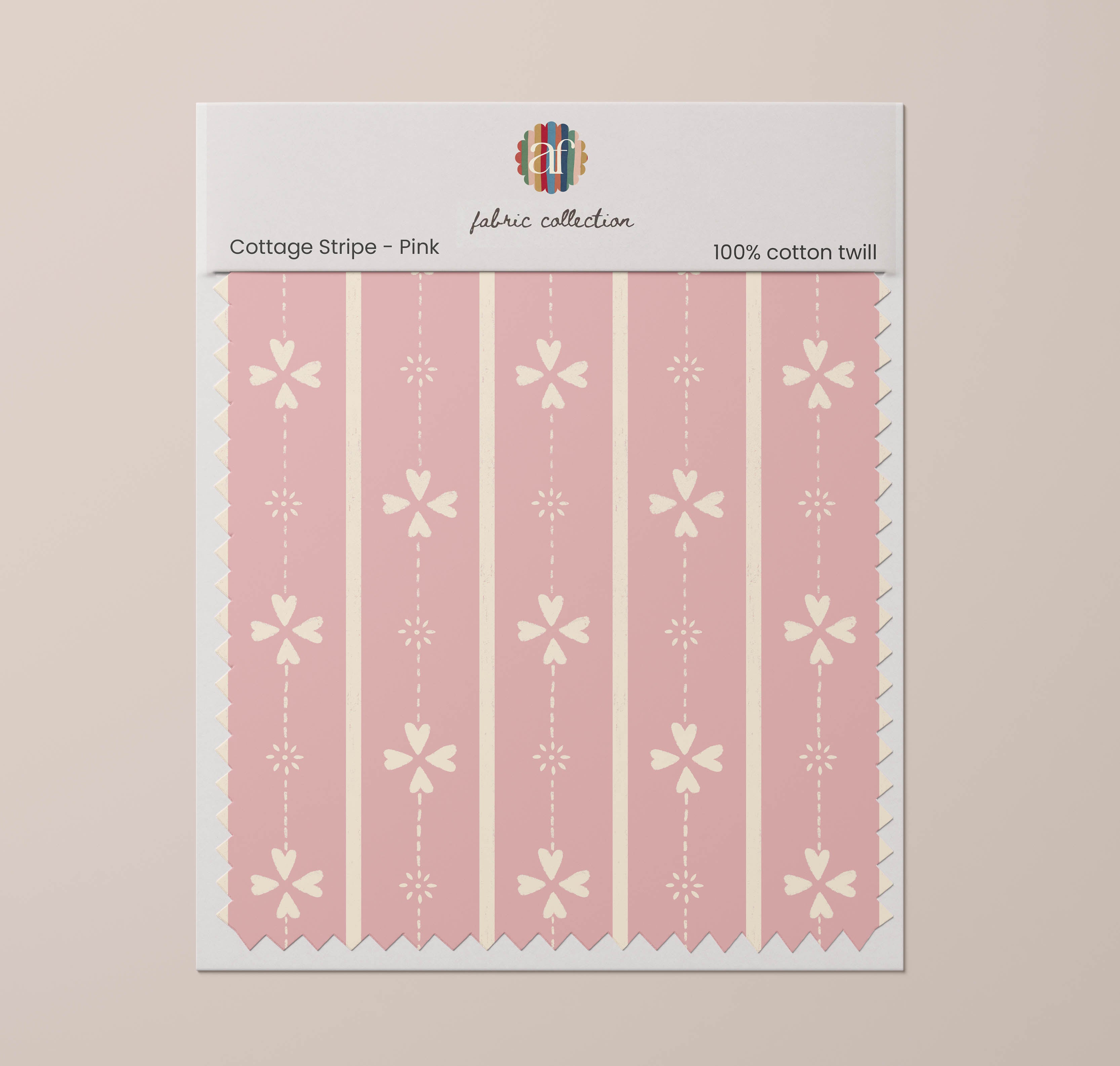 Nursery Fabric - Cottage Stripe Pink