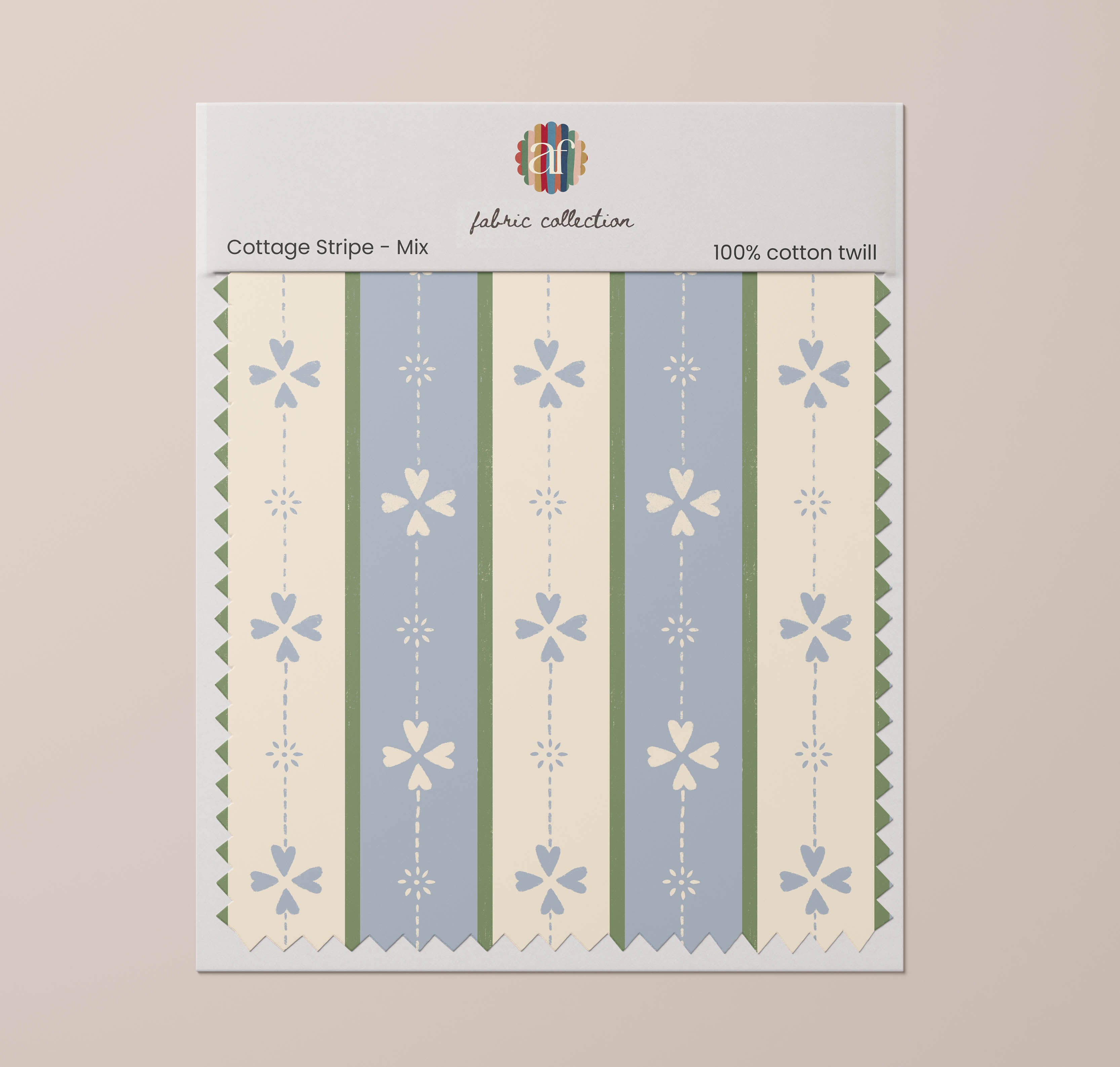 Nursery Fabric - Cottage Stripe Mix