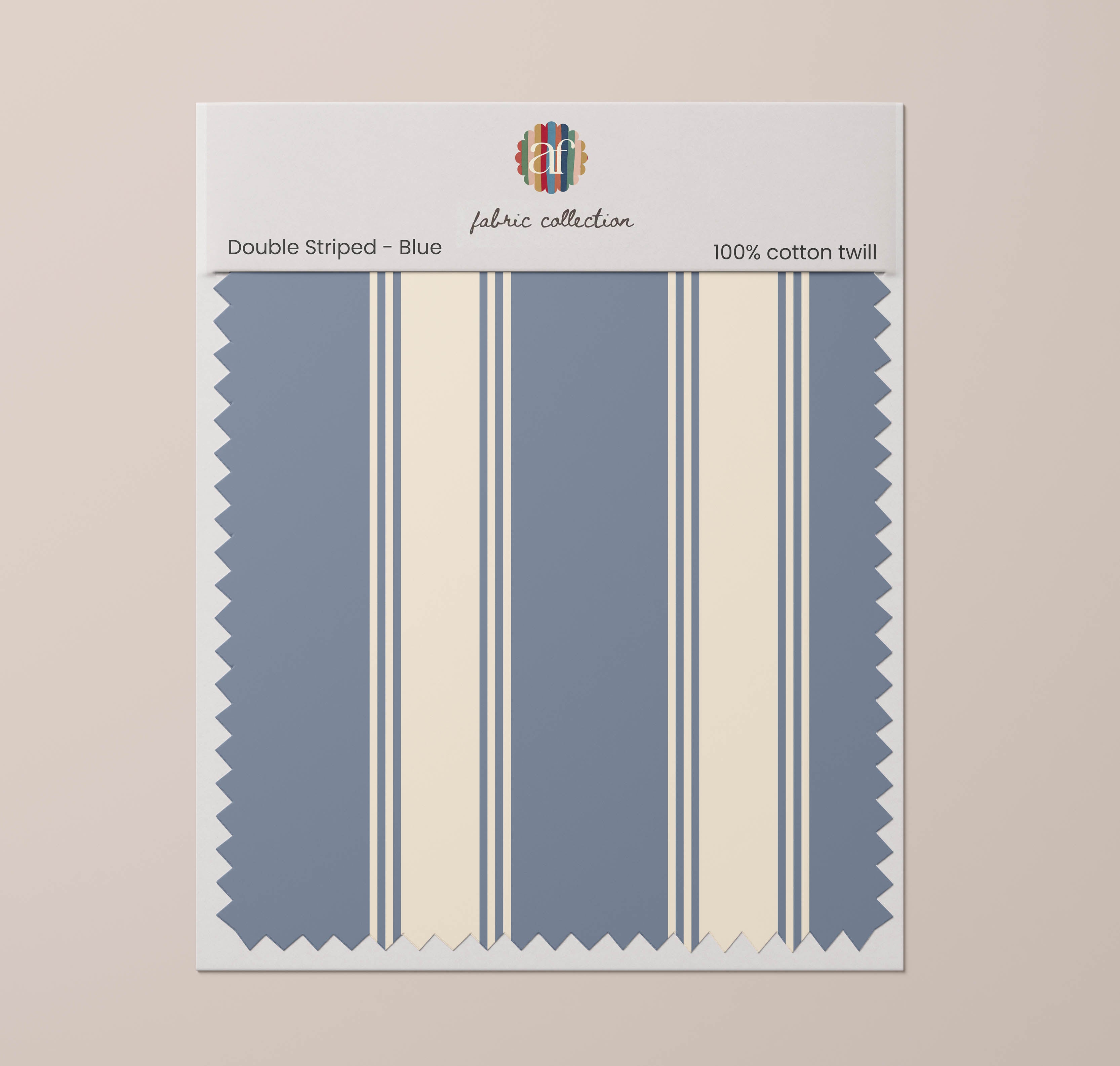 Nursery Fabric - Double Striped Blue