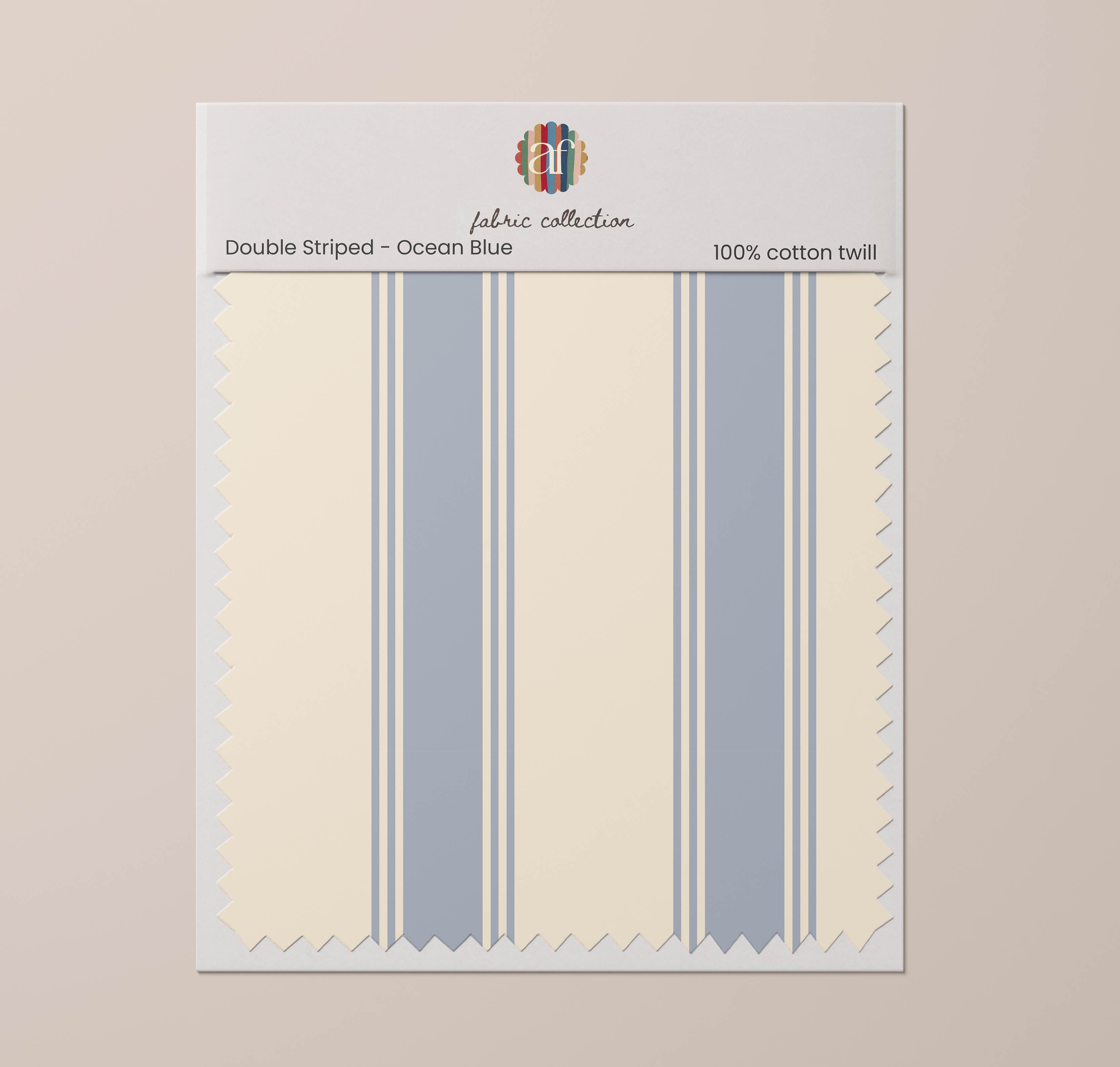 Nursery Fabric - Double Stripes Ocean Blue