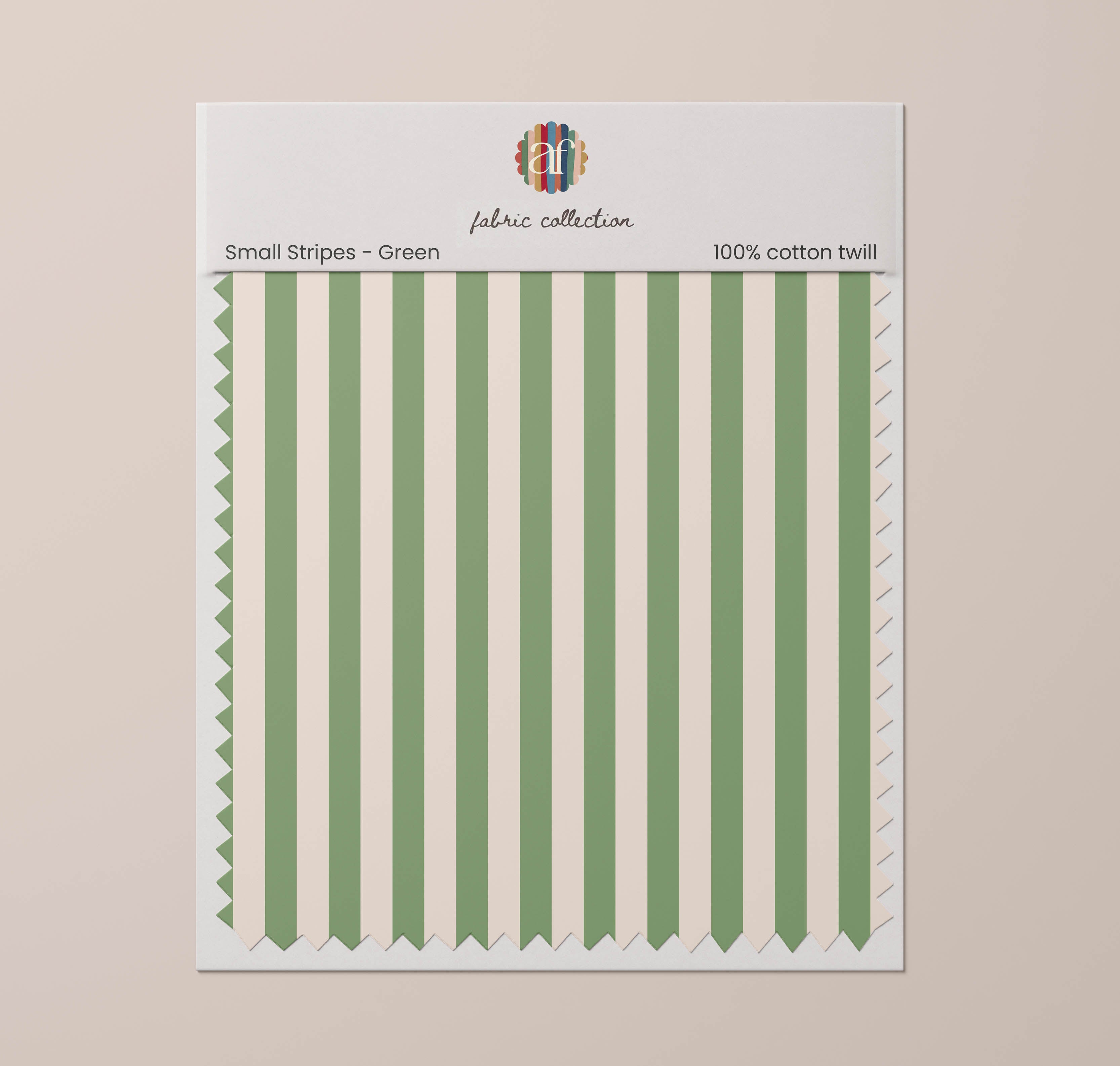 Nursery Fabric - Small Stripes Green