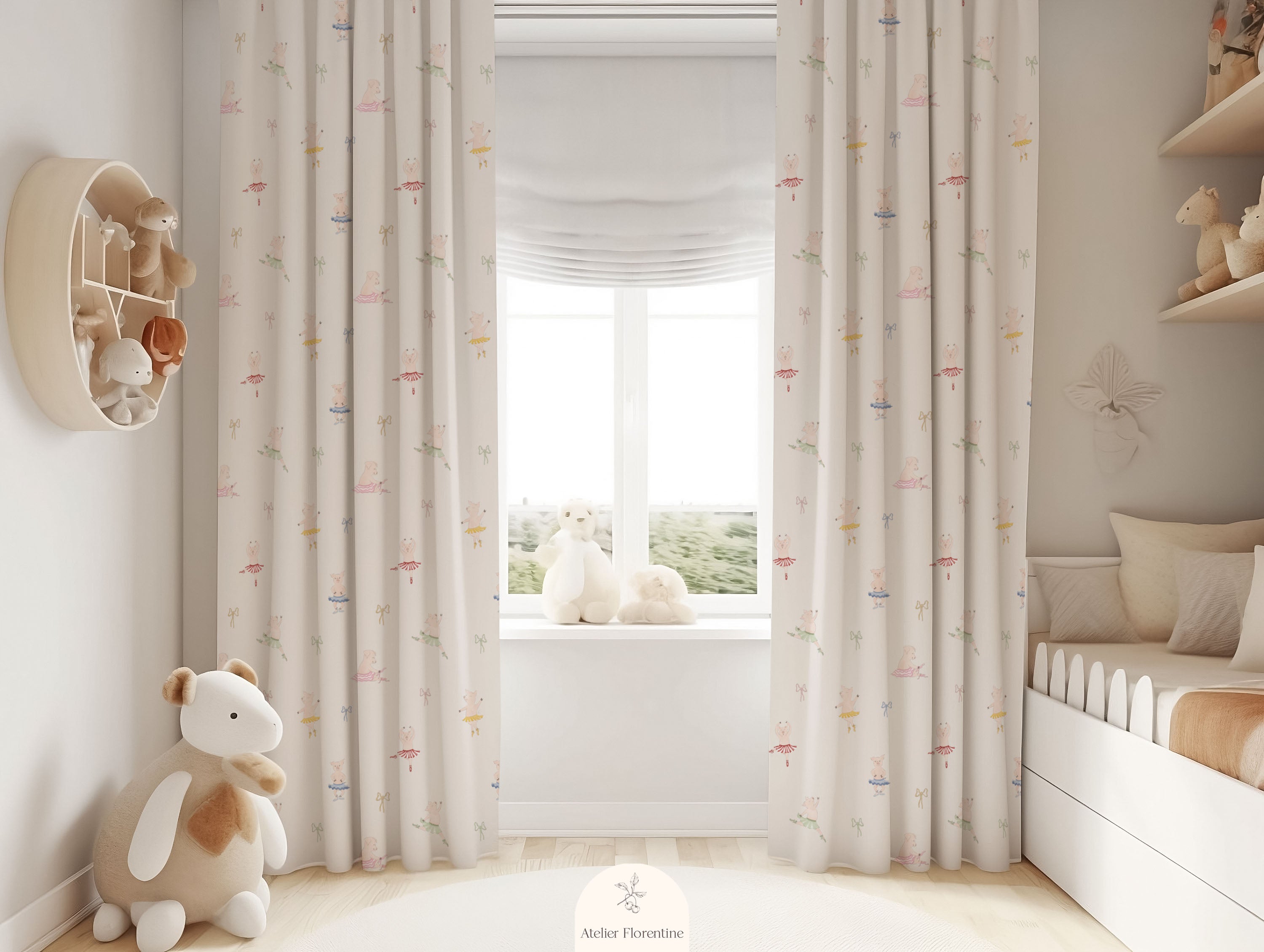 Nursery fabric matching wallpaper cotton fabric for kids curtains and upholstery