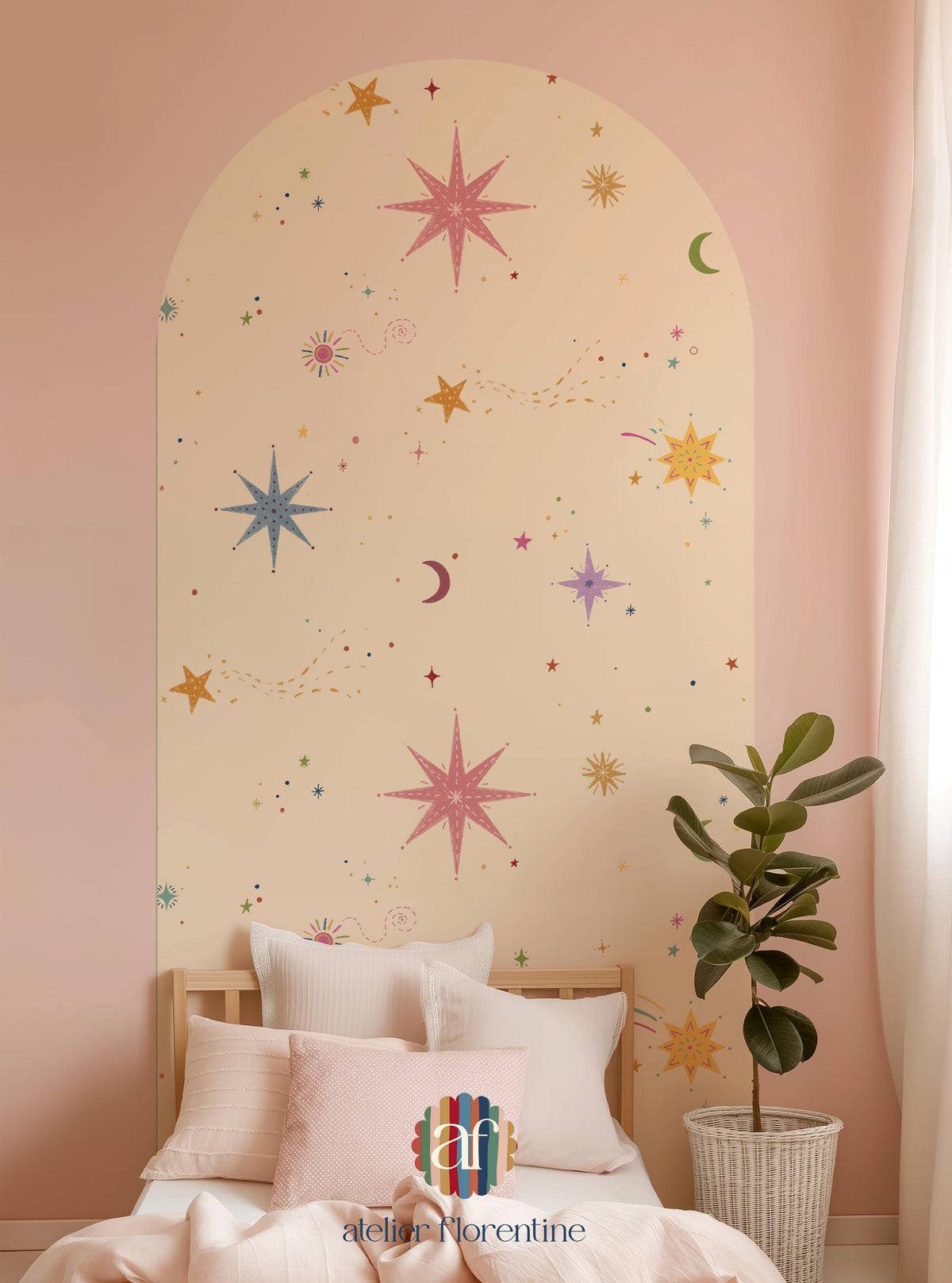 Wall Sticker Peel & Stick - Stars Pink | Children's Room | Atelier ...