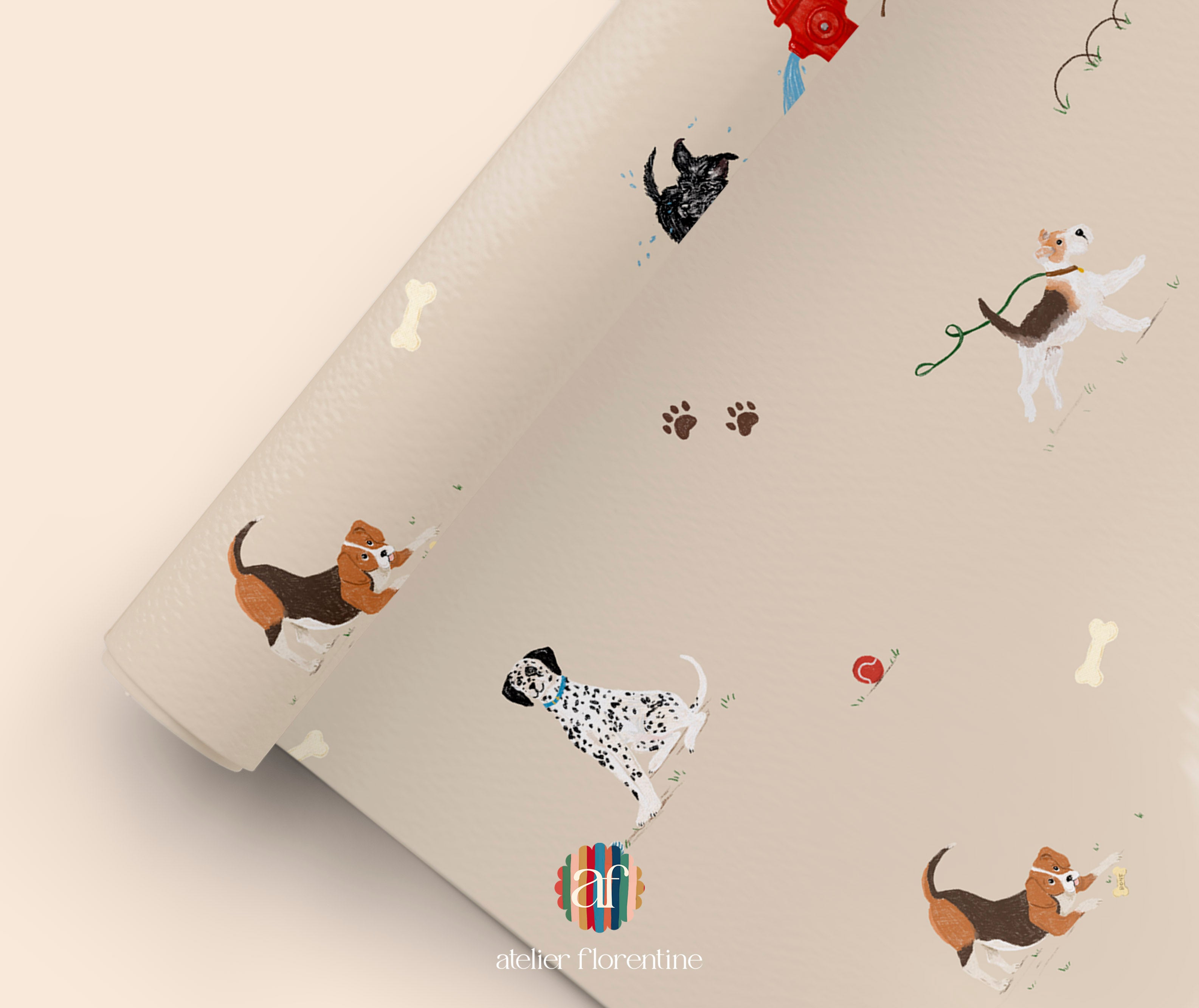 Dog Wallpaper for Kids – Original Children’s Wallpaper for Nurseries & Rooms