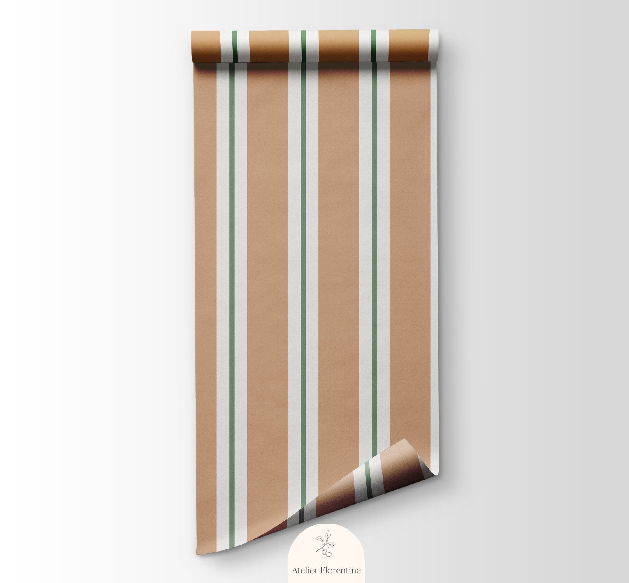 wallpaper stripes brown green