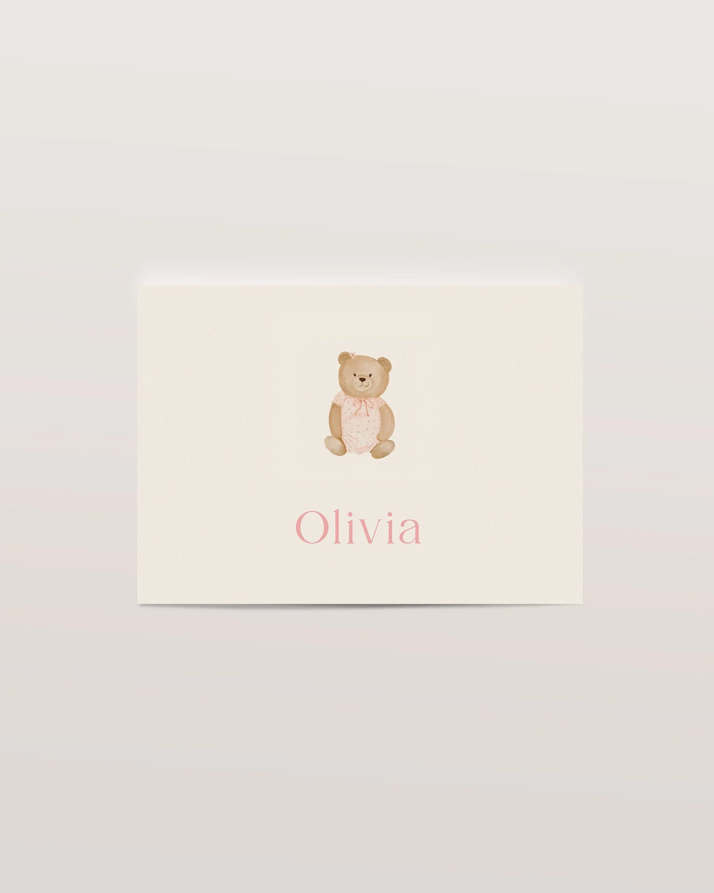 Sample Birth Card Bear Pink