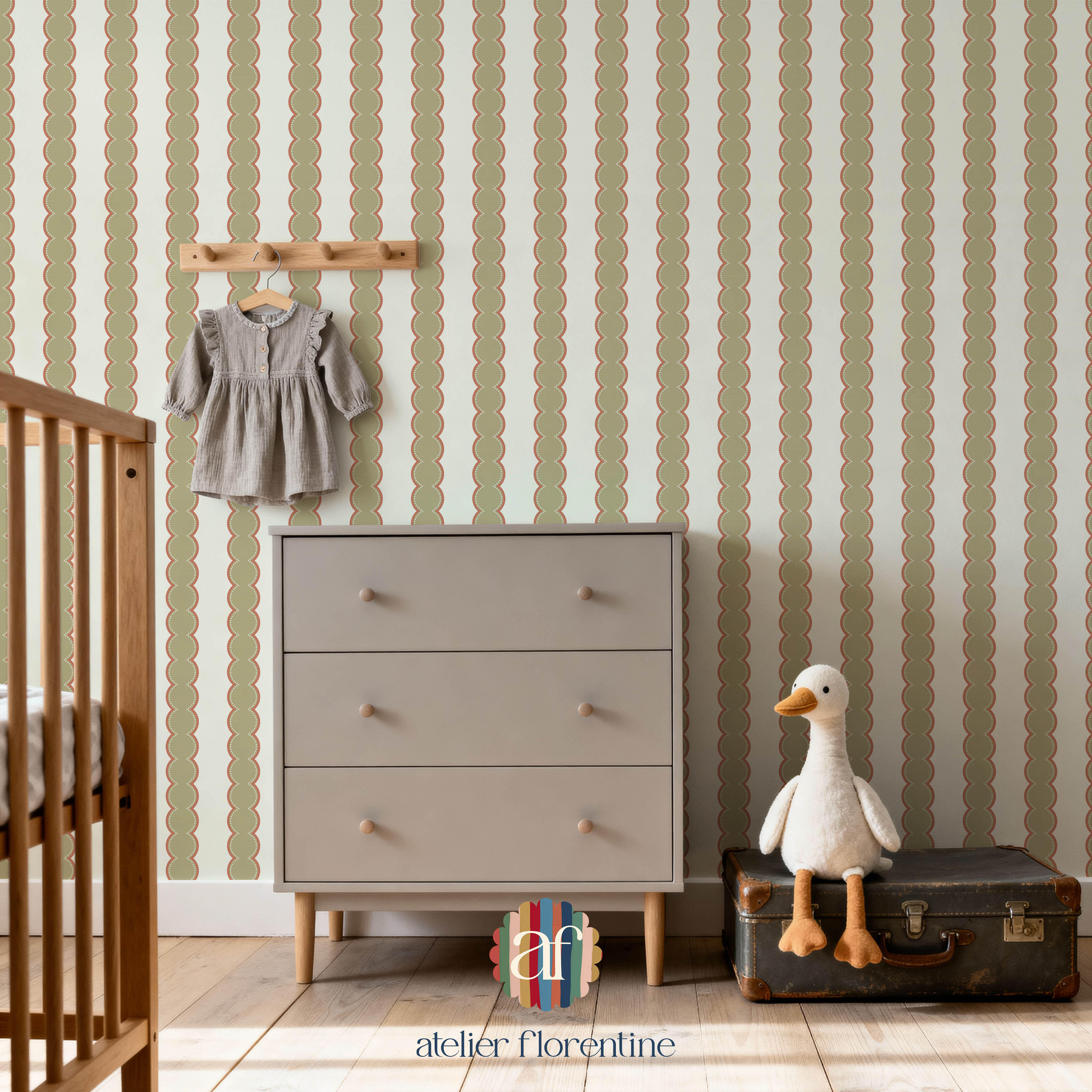 Children's wallpaper, wallpapers for kids, stripes, kids decoration, nursery decor
