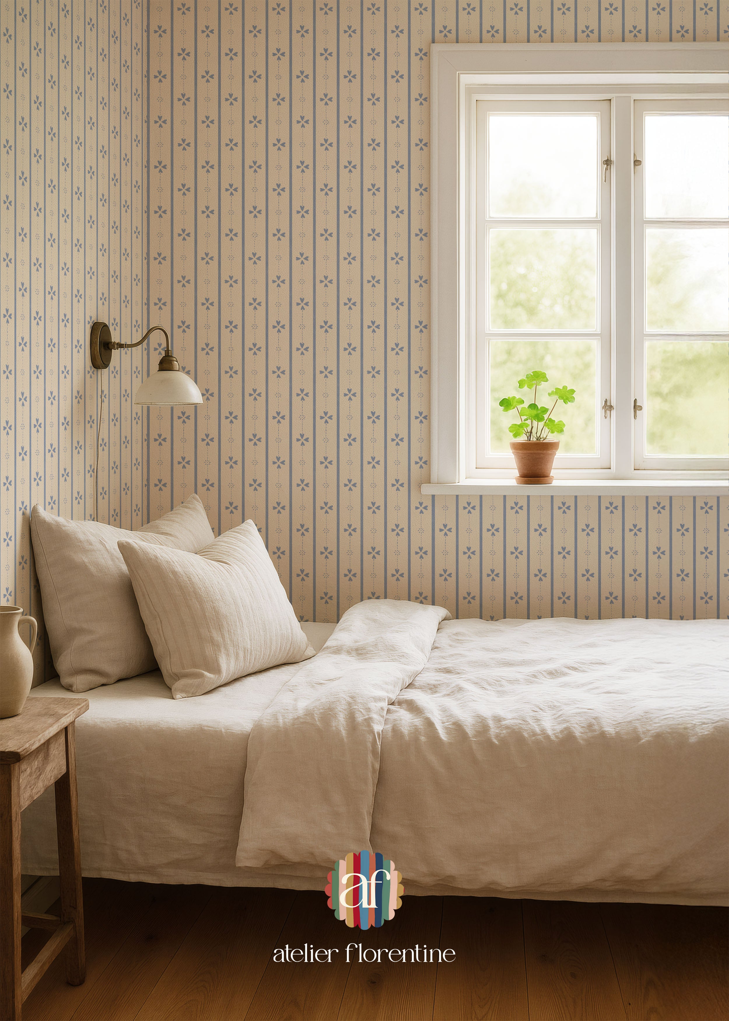 Cottage Wallpaper - Blue