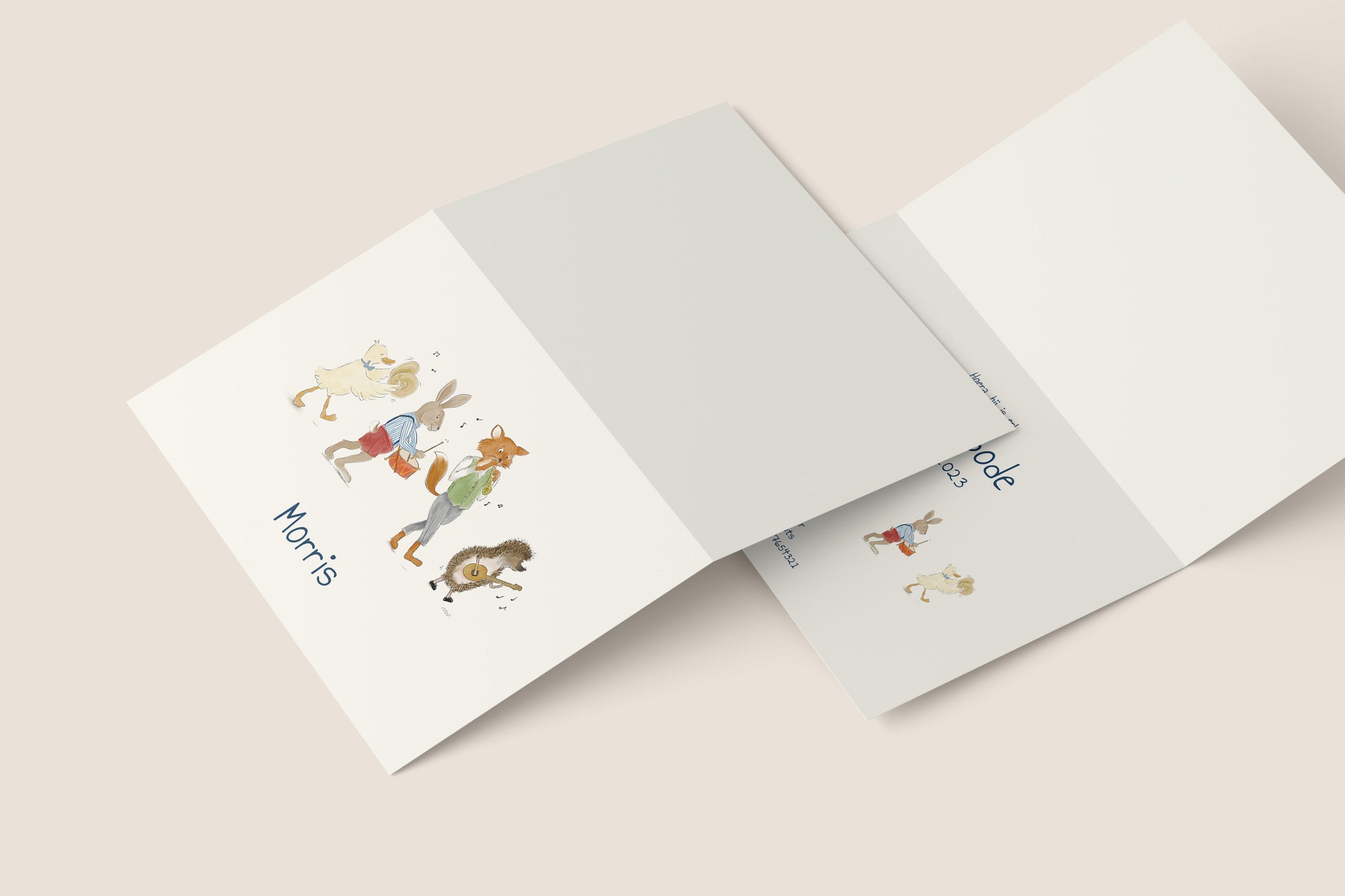 Sample Birth Animal Music Band Card