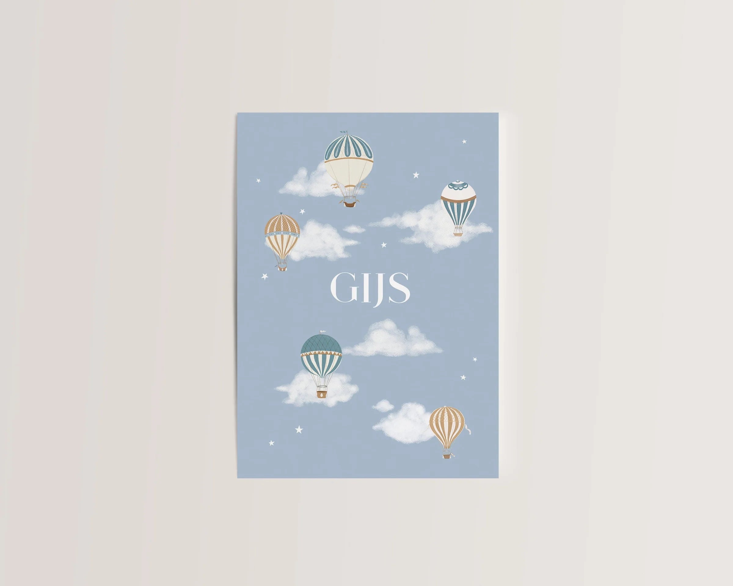 Sample Birth Hot Air Balloons Card