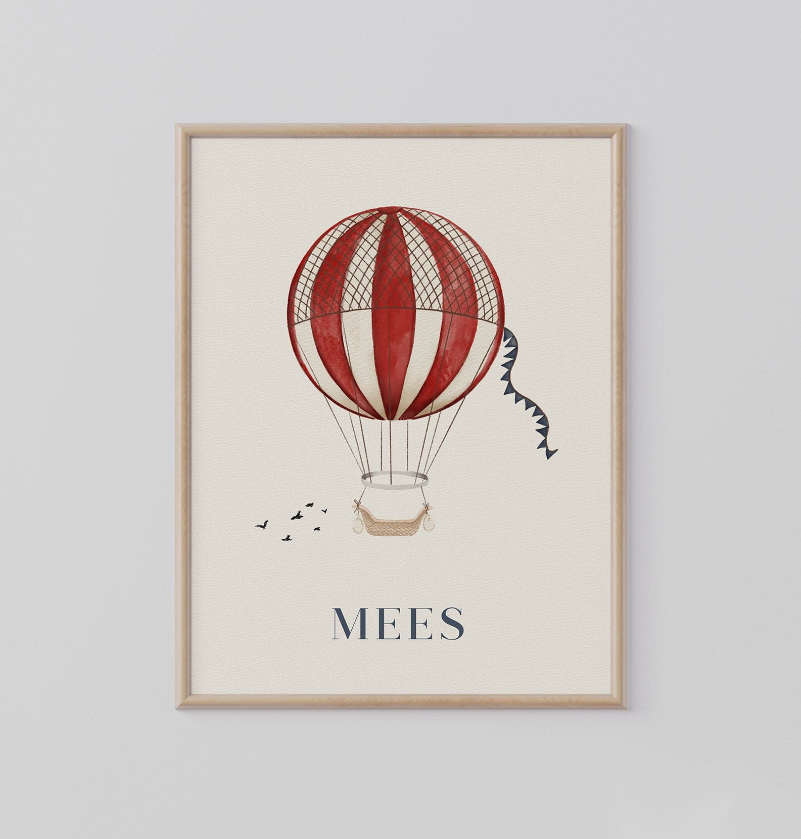 Poster met naam luchtballon