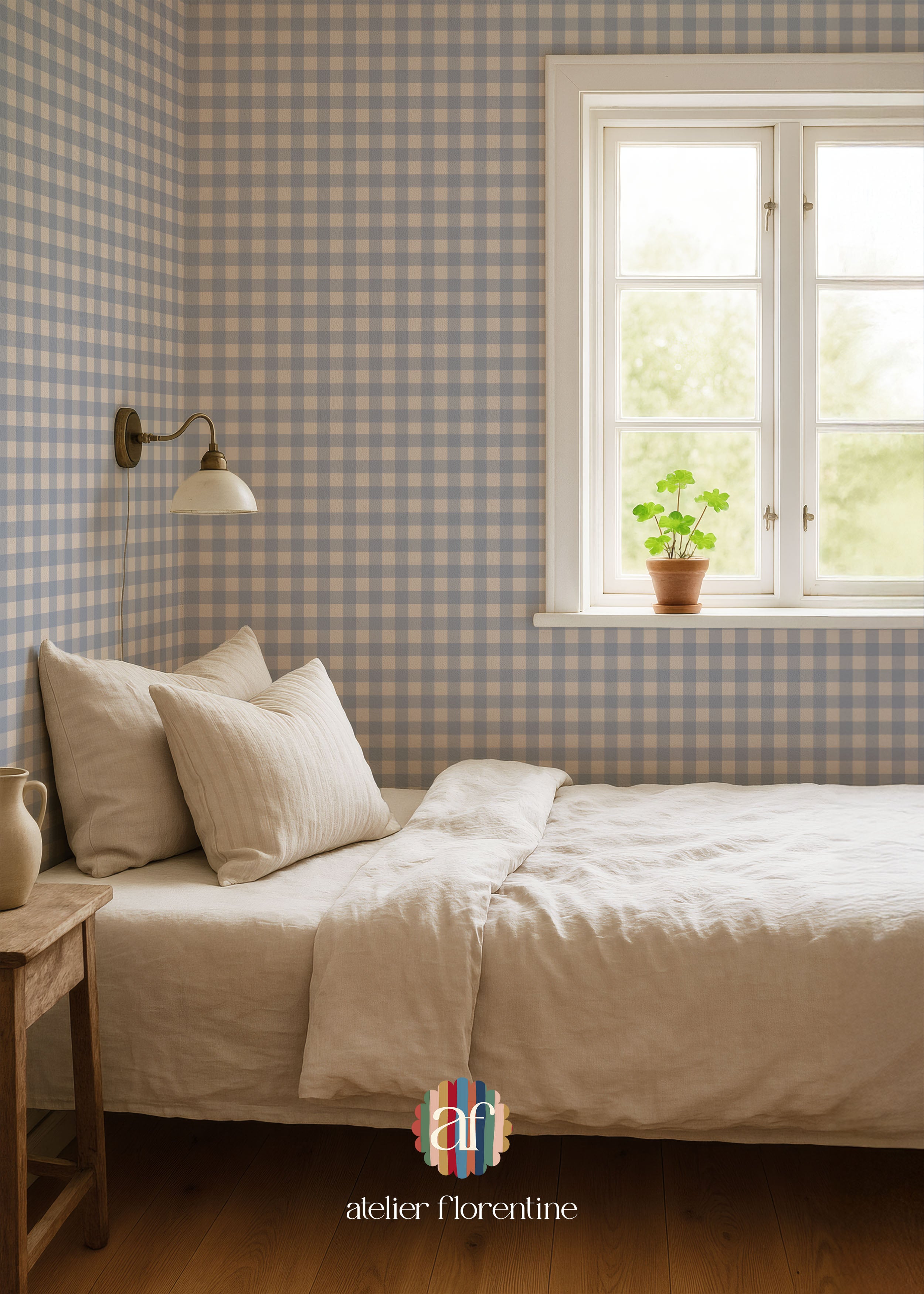 Wallpaper Checks - Blue